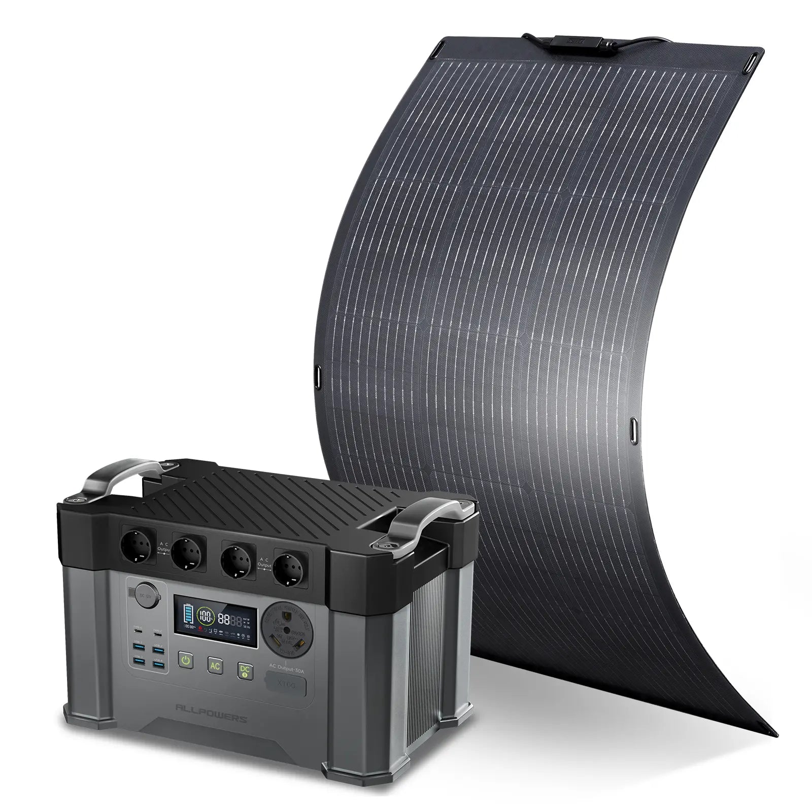 ALLPOWERS Solar Generator Kit 2400W (S2000 Pro + SF100 100W Flexible Solar Panel)