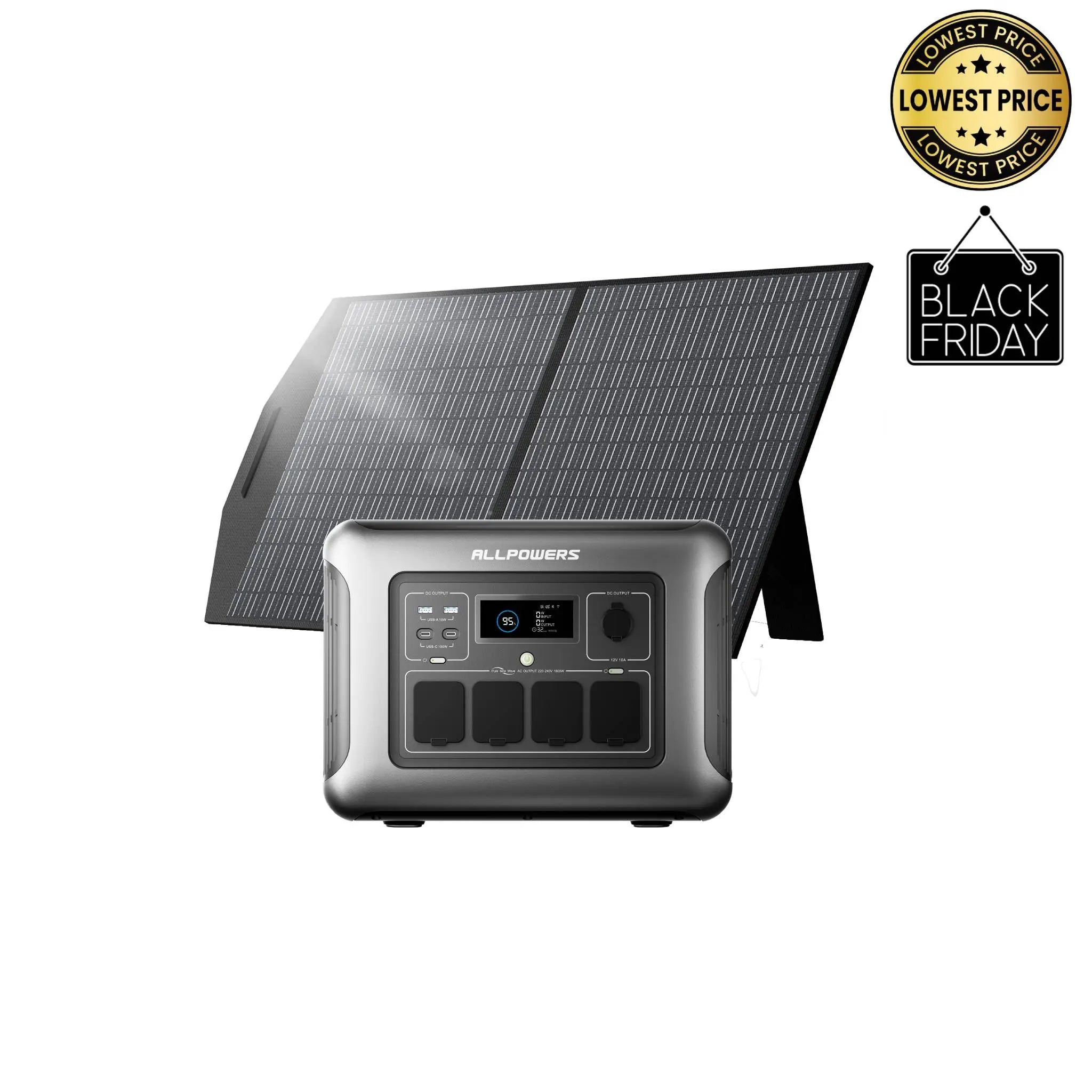 ALLPOWER Solar Generator Kit 1600W (R1500 LITE + SP027 100W Solar Panel) ALLPOWERS