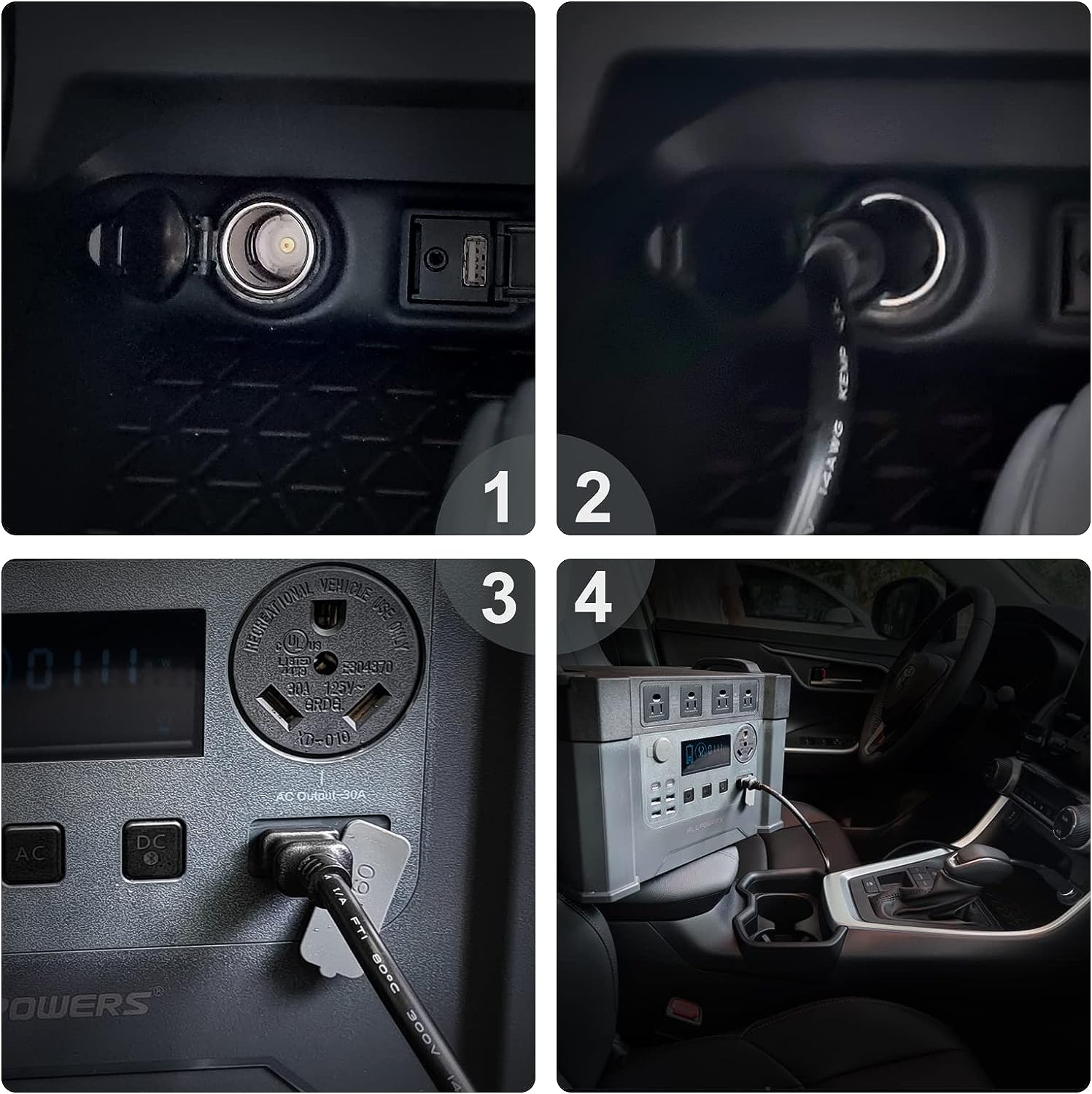ALLPOWERS Car cigarette lighter charger to XT60 1.5M/4.9FT Cable for R600/R1500/R2500/S1500 PLUS/S300 PLUS/S2000 Pro ALLPOWERS