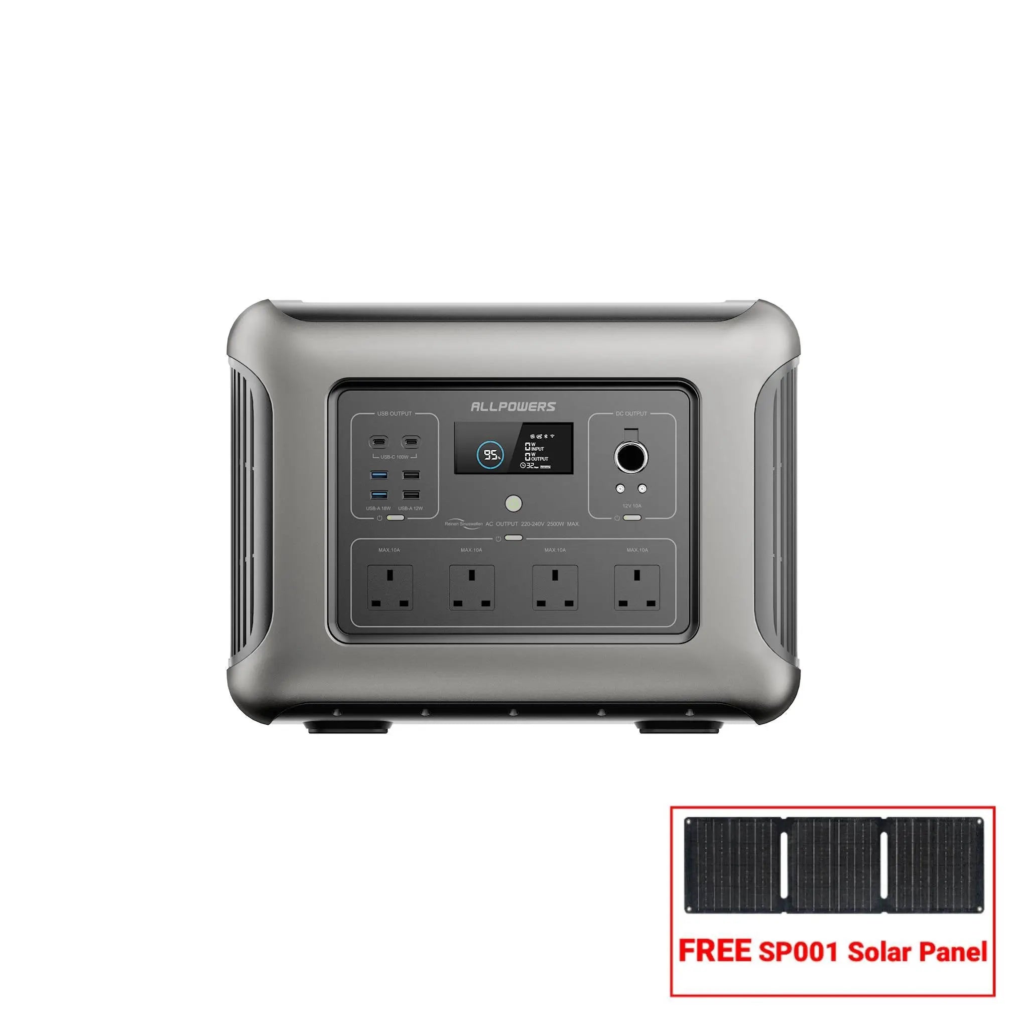 ALLPOWERS R2500 V2 Portable Power Station 2500W 1920Wh LiFeP04 Battery | UK Plug ALLPOWERS
