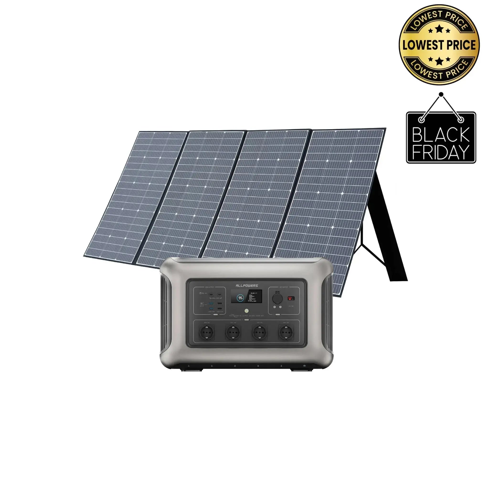 ALLPOWERS Solar Generator Kit 3500W (R3500 + SP037 400W Solar Panel) ALLPOWERS
