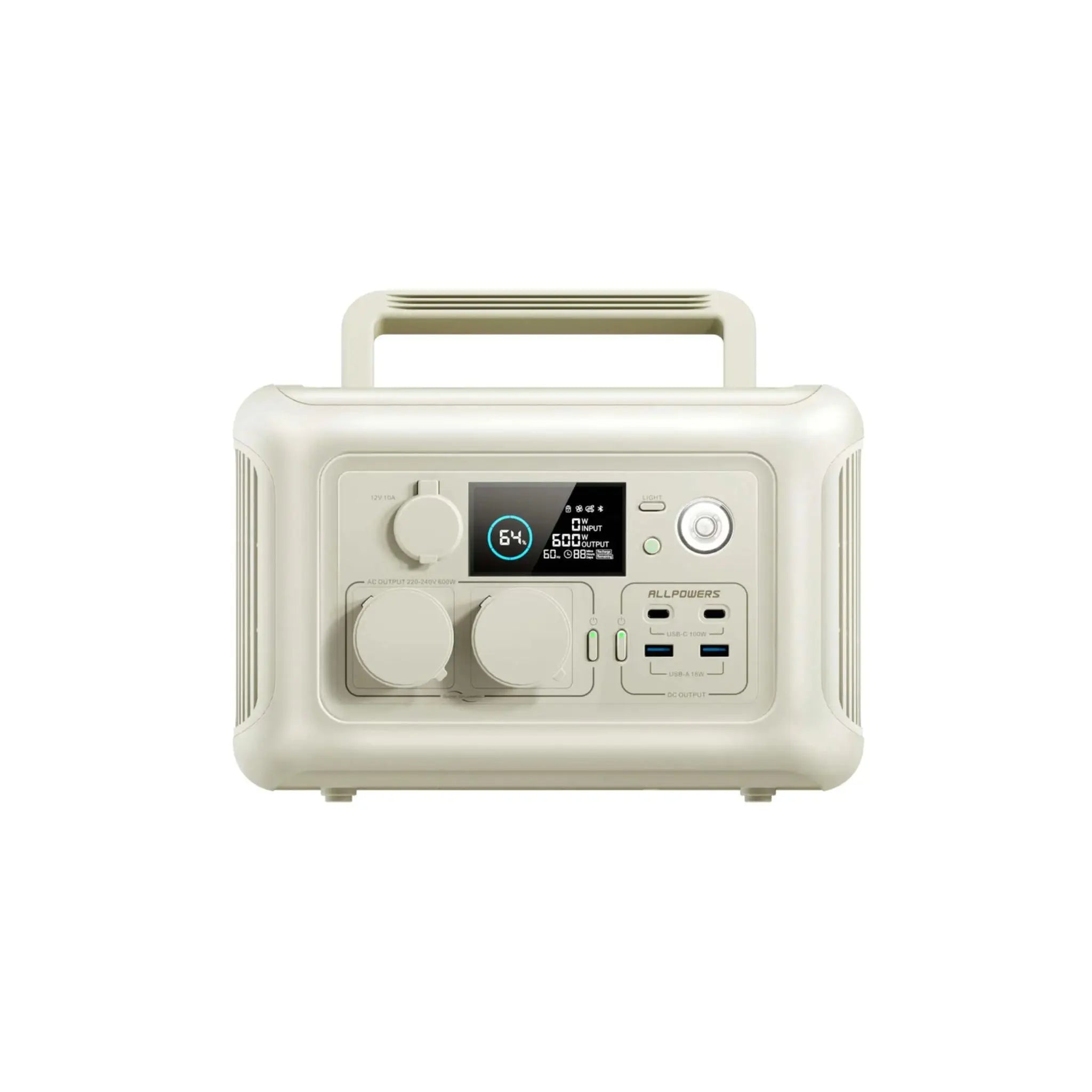 ALLPOWERS R600 Beige Portable Power Station 600W 299Wh LiFeP04 Battery - ALLPOWERS EU