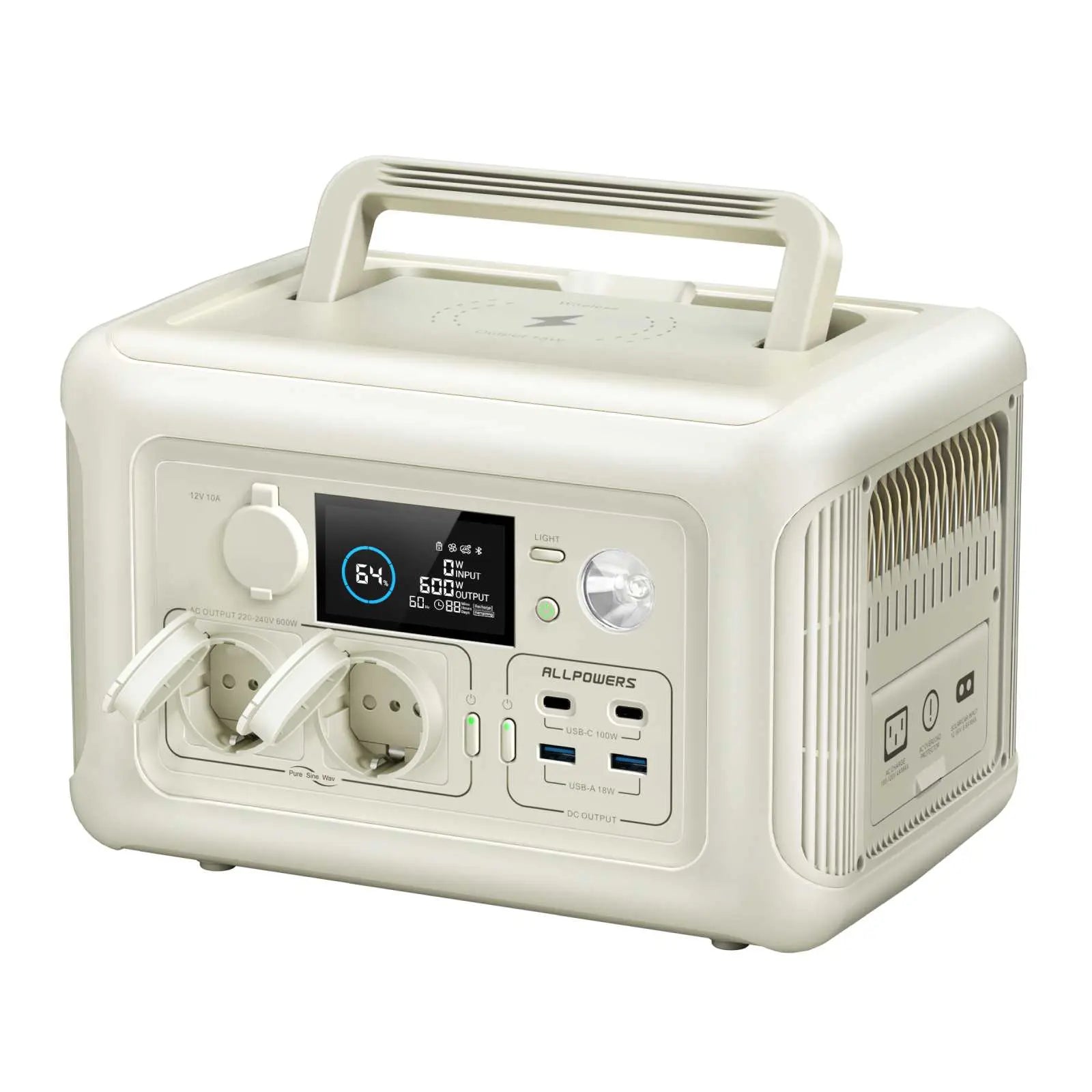 ALLPOWERS R600 Portable Power Station 600W 299Wh LiFeP04 Battery ALLPOWERS