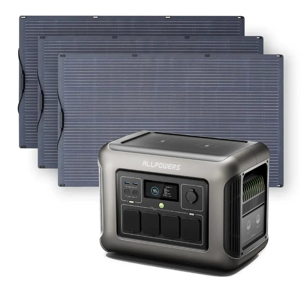 ALLPOWERS Solar Generator Kit 1800W (R1500 + SF200 200W Flexible Solar Panel) - ALLPOWERS EU