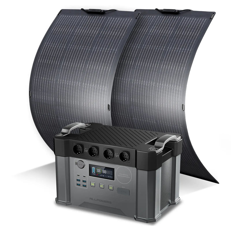 ALLPOWERS Solar Generator Kit 2400W (S2000 Pro + SF100 100W Flexible Solar Panel) ALLPOWERS