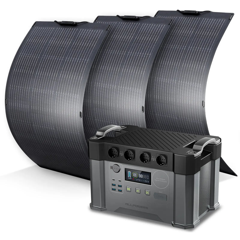 ALLPOWERS Solar Generator Kit 2400W (S2000 Pro + SF100 100W Flexible Solar Panel) ALLPOWERS