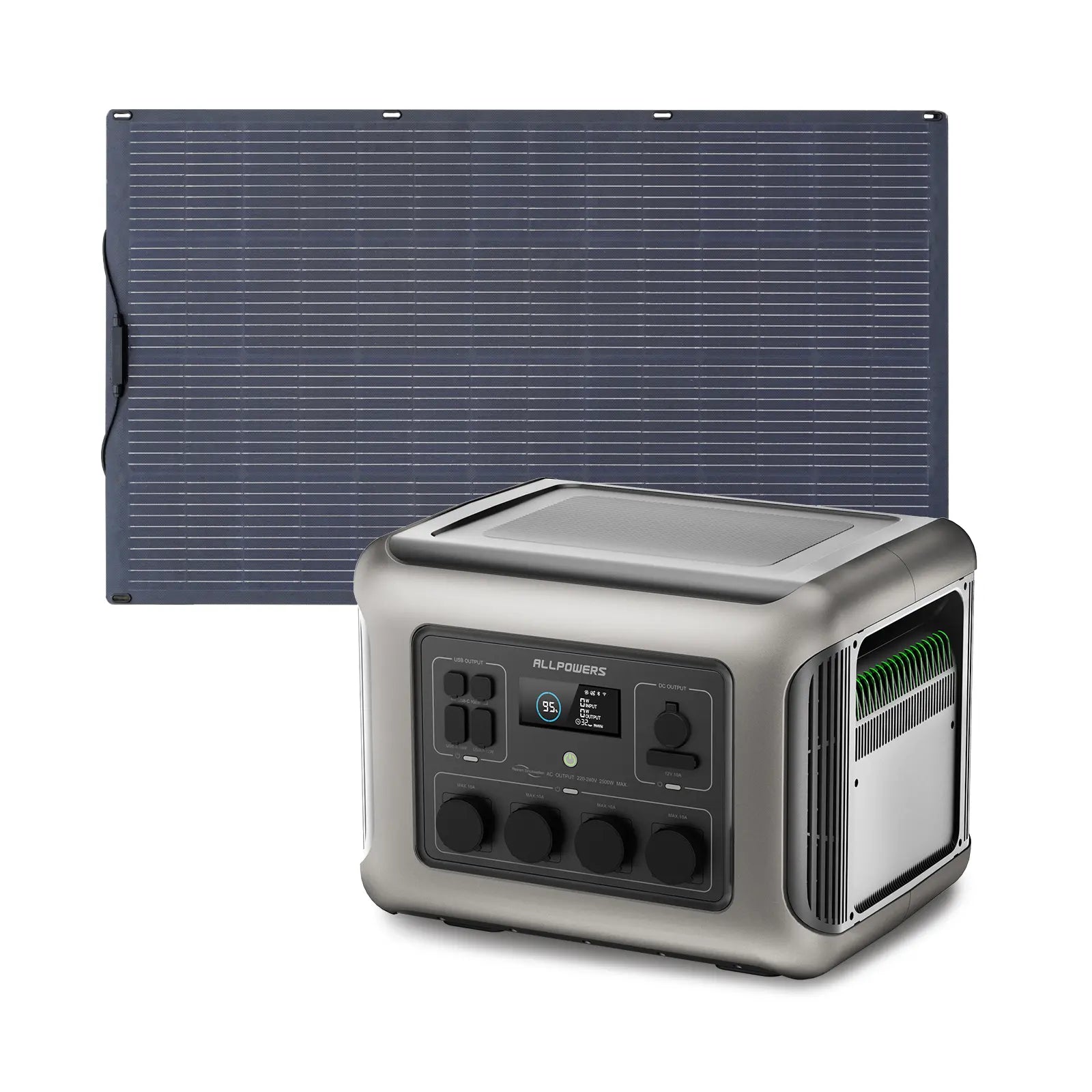 ALLPOWERS Solar Generator Kit 2500W (R2500 + SF200 200W Flexible Solar Panel) ALLPOWERS