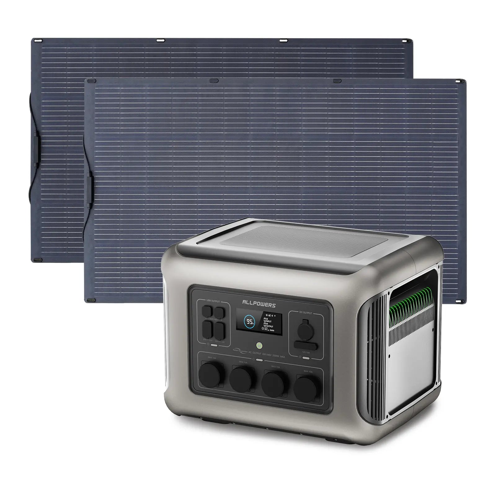 ALLPOWERS Solar Generator Kit 2500W (R2500 + SF200 200W Flexible Solar Panel) ALLPOWERS