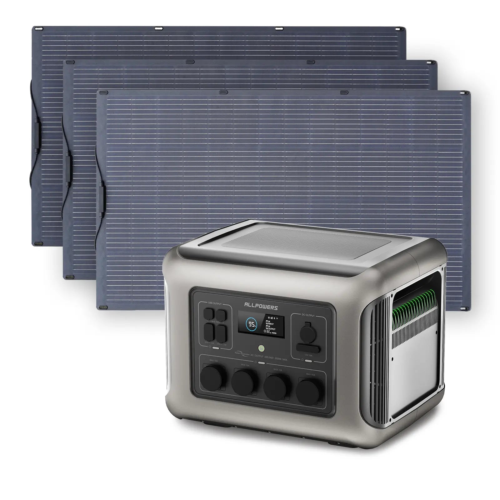 ALLPOWERS Solar Generator Kit 2500W (R2500 + SF200 200W Flexible Solar Panel) ALLPOWERS