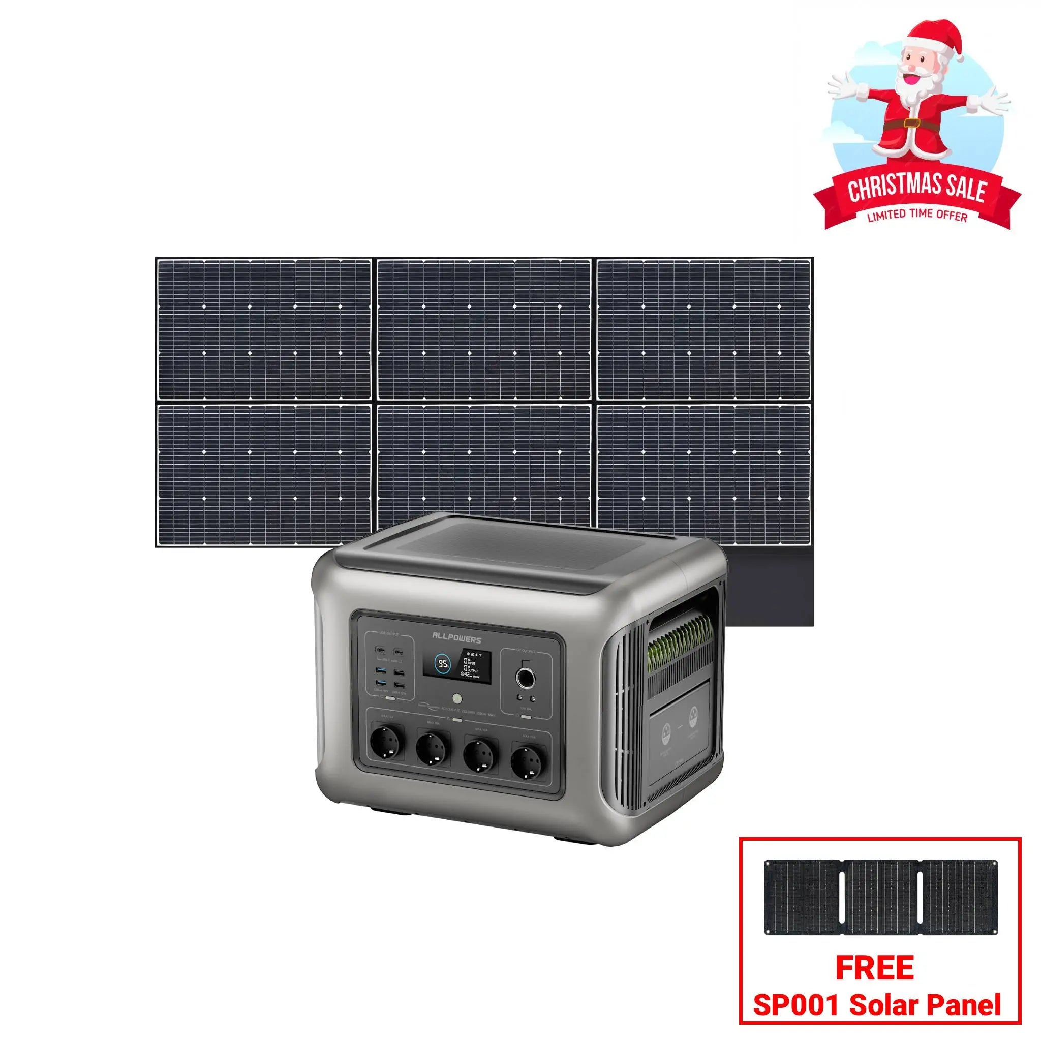 ALLPOWERS Solar Generator Kit 2500W (R2500 + SP039 600W Solar Panel) ALLPOWERS