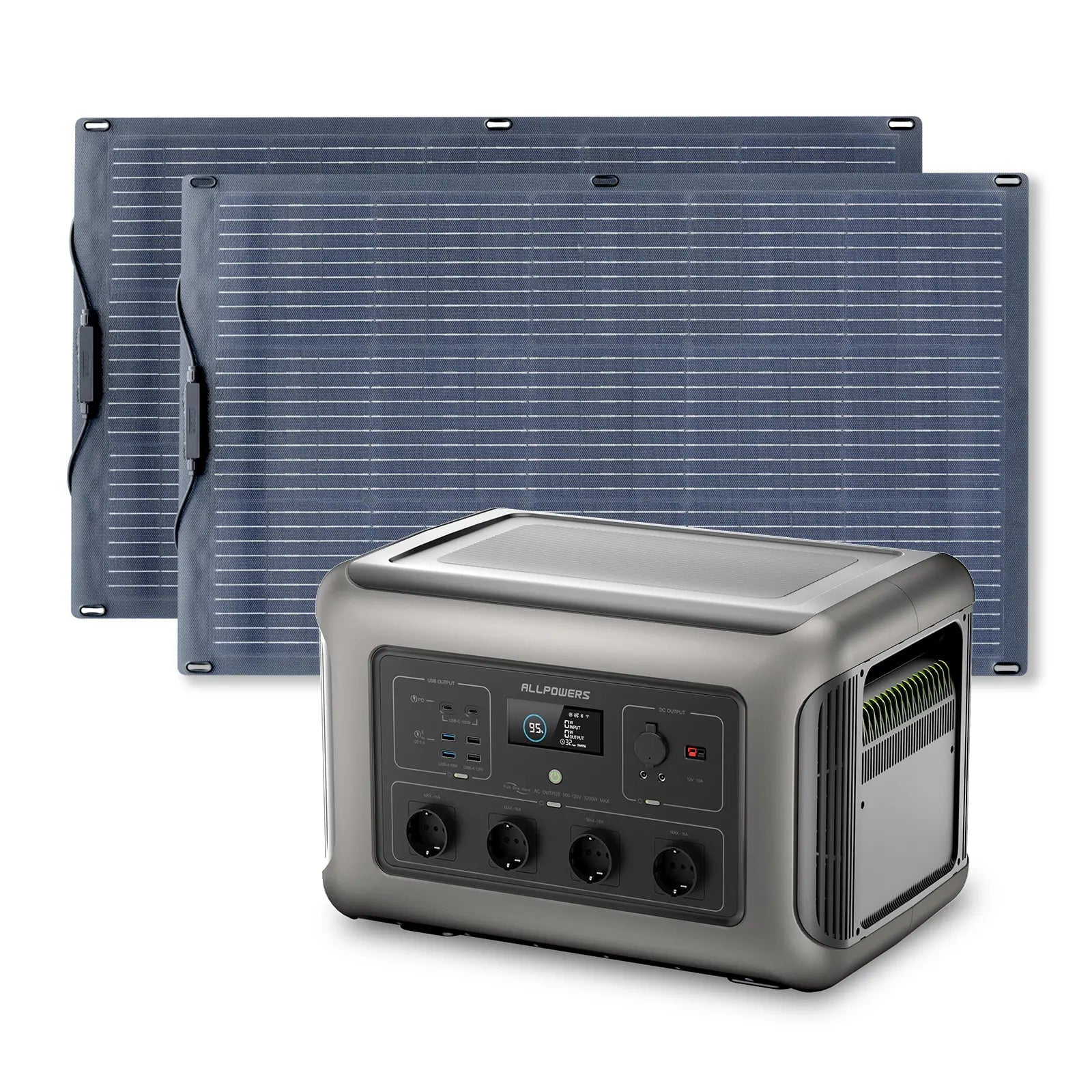 ALLPOWERS Solar Generator Kit 3500W (R3500 + SF100 100W Flexible Solar Panel) ALLPOWERS