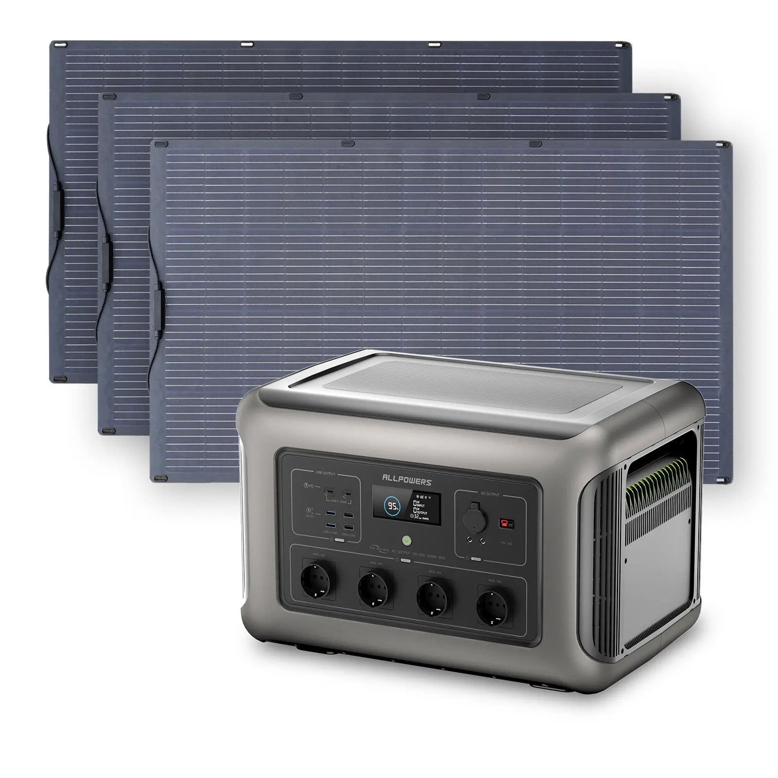 ALLPOWERS Solar Generator Kit 3500W (R3500 + SF200 200W Flexible Solar Panel) ALLPOWERS
