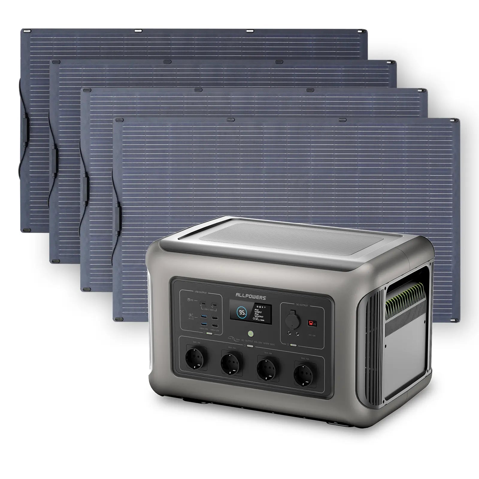 ALLPOWERS Solar Generator Kit 3500W (R3500 + SF200 200W Flexible Solar Panel) ALLPOWERS
