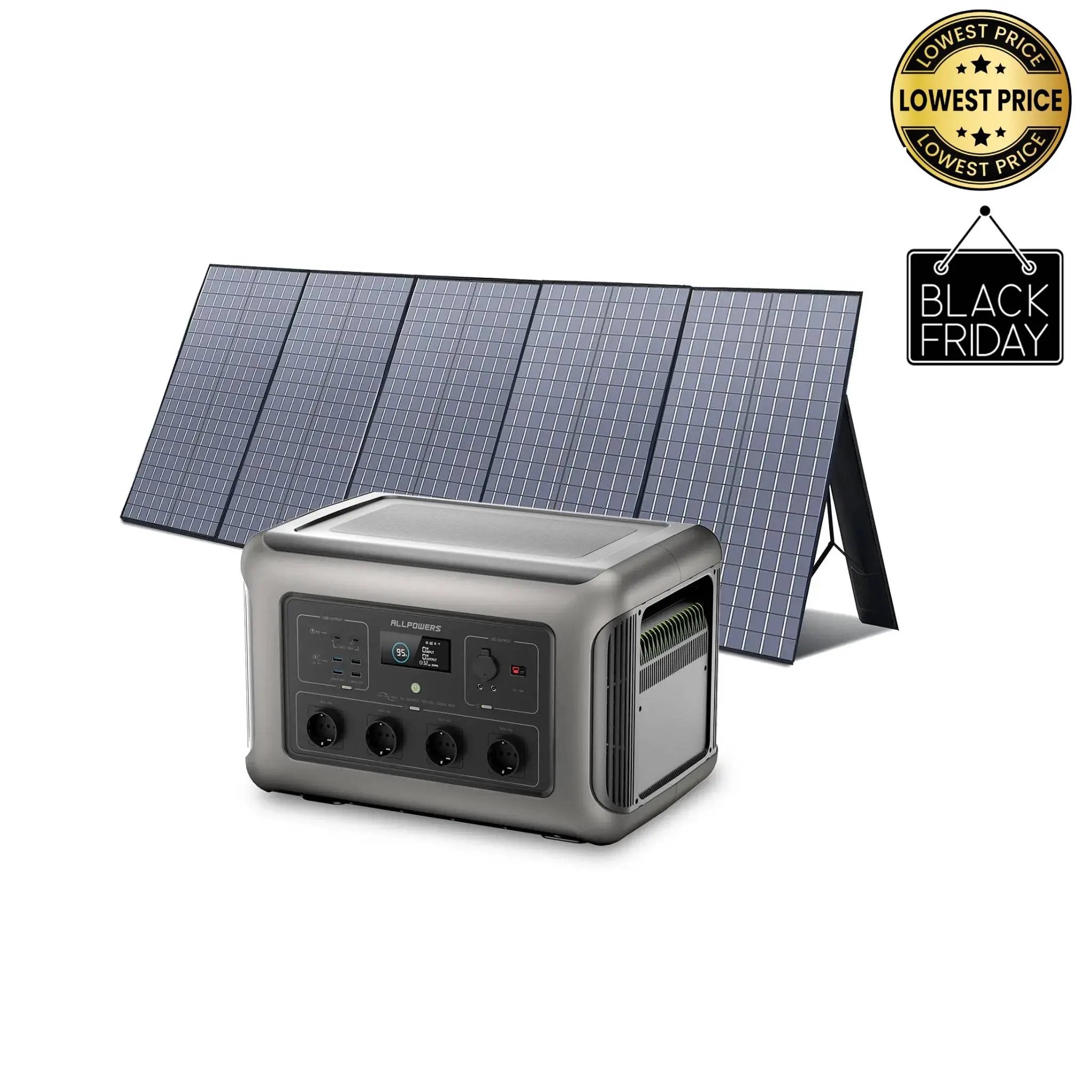 ALLPOWERS Solar Generator Kit 3500W (R3500 + SP037 400W Solar Panel) ALLPOWERS