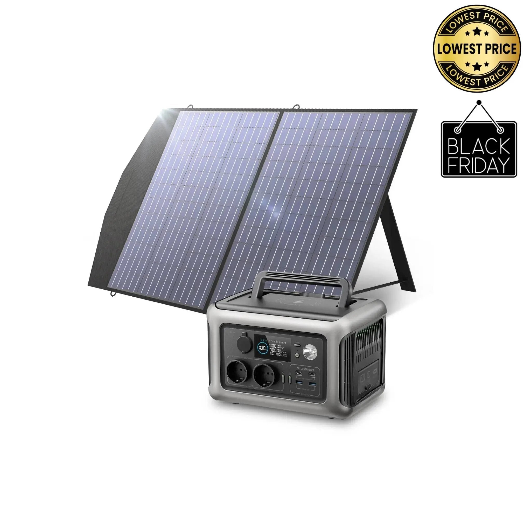 ALLPOWERS Solar Generator Kit 600W (R600 + SP027 100W Solar Panel) ALLPOWERS