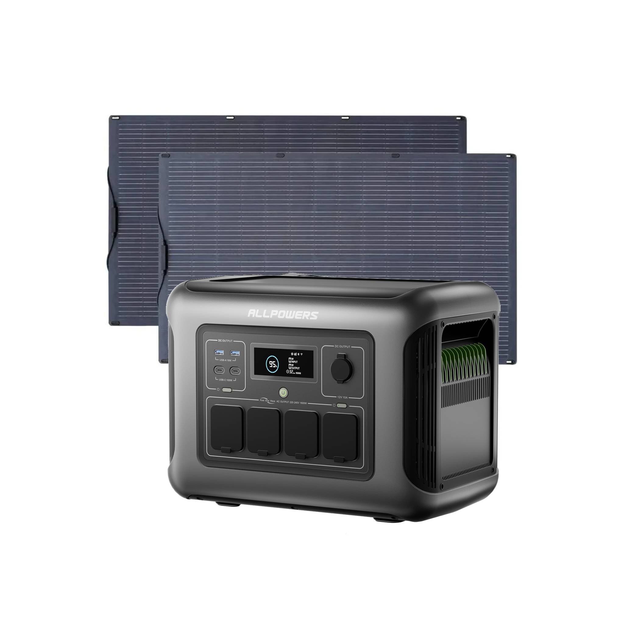 ALLPOWERS Solar Generator Kit 1600W (R1500 LITE + SF200 200W Flexible Solar Panel)