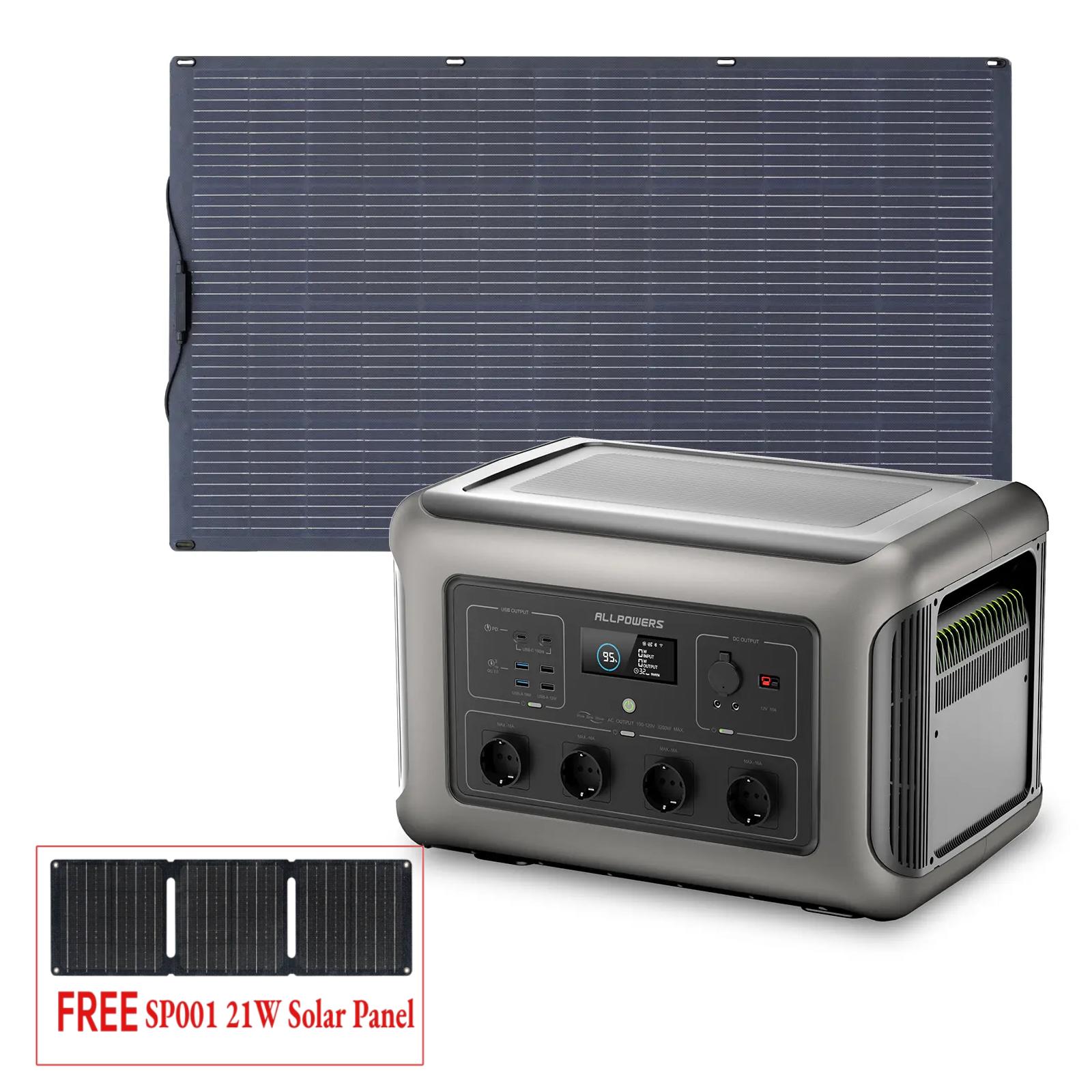 ALLPOWERS Solar Generator Kit 3500W (R3500 + SF200 200W Flexible Solar Panel)