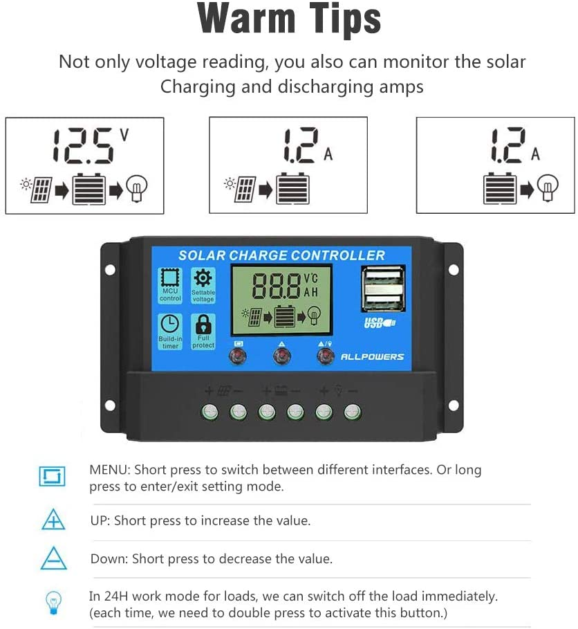 ALLPOWERS 20A Solar Charger Controller ALLPOWERS