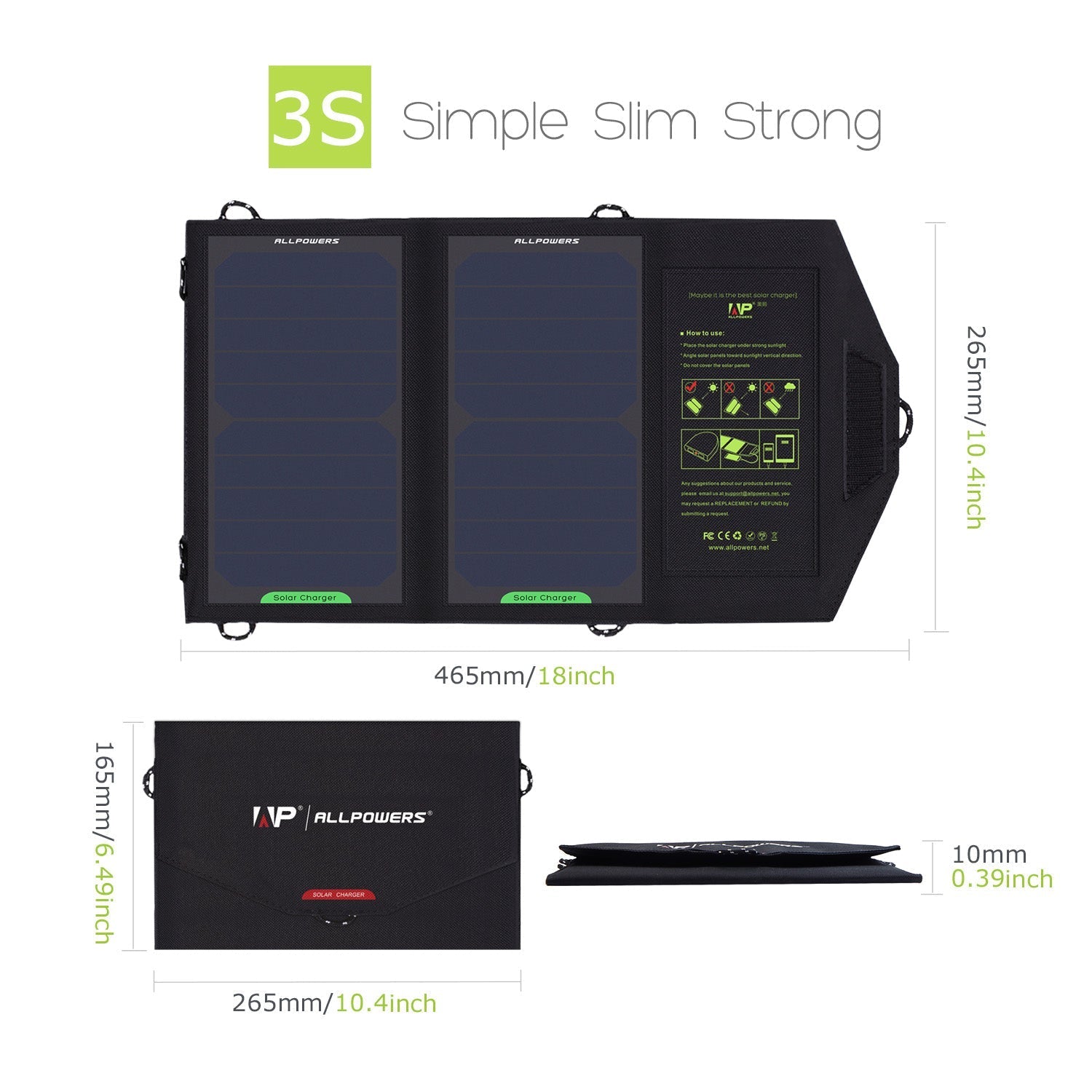 ALLPOWERS 5V 10W Solar Charger ALLPOWERS