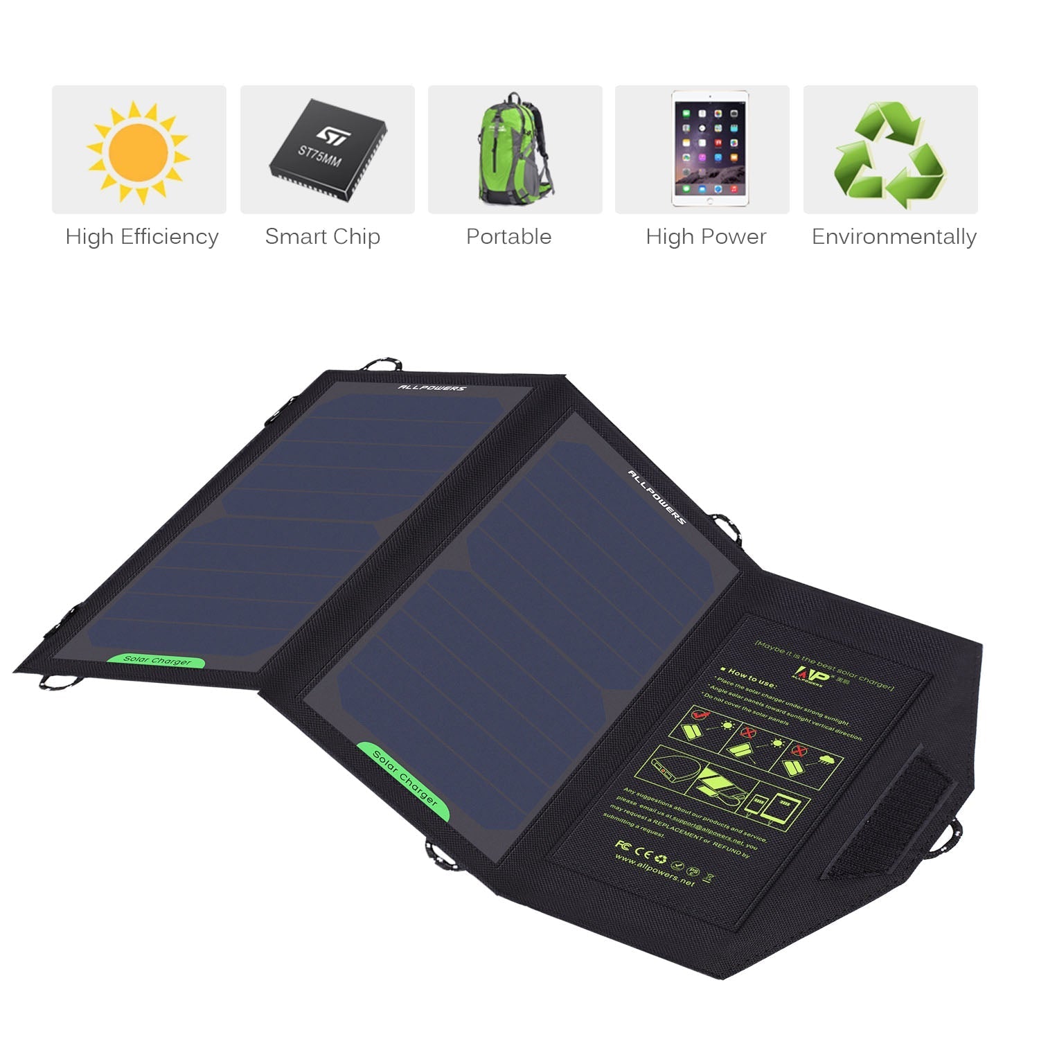 ALLPOWERS 5V 10W Solar Charger ALLPOWERS