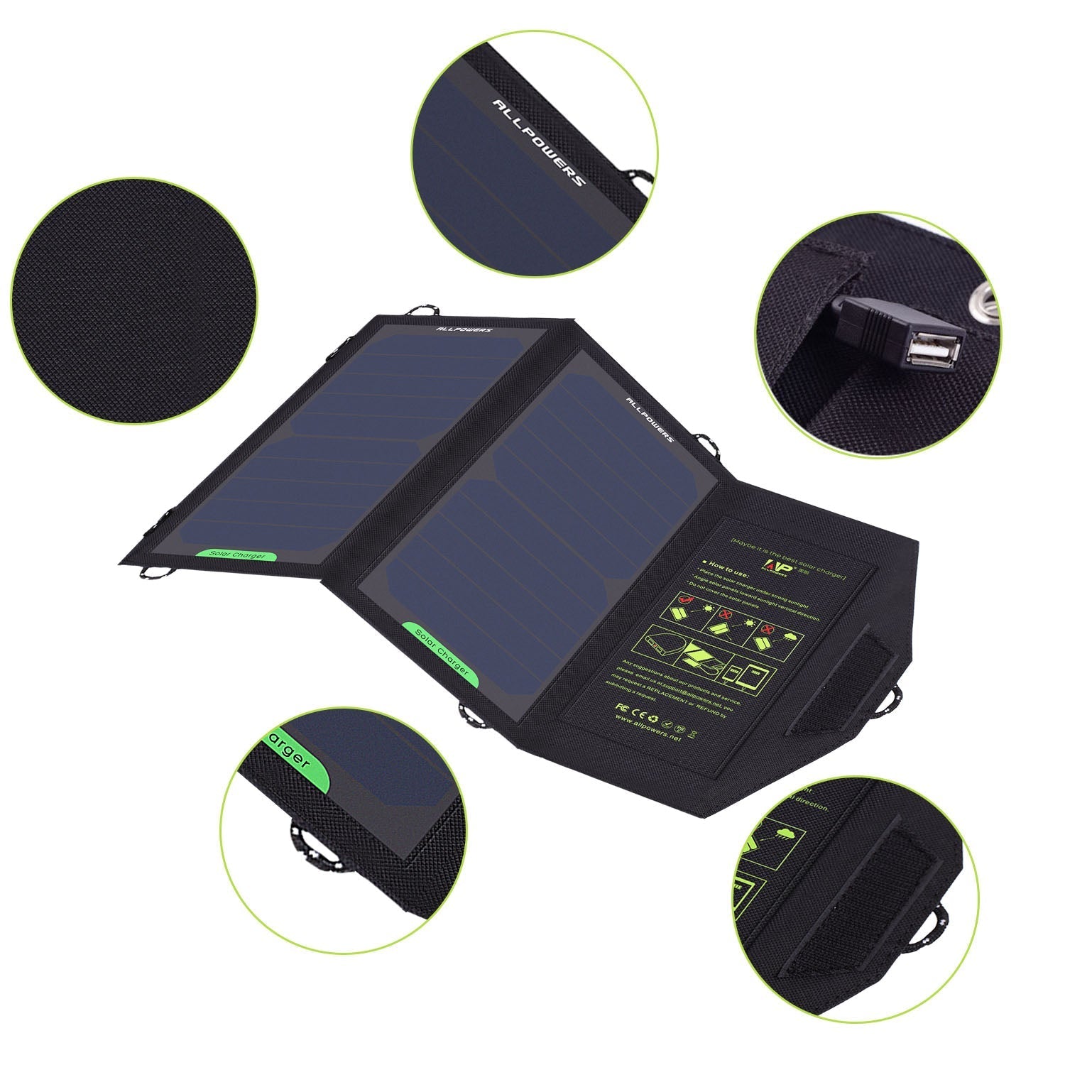 ALLPOWERS 5V 10W Solar Charger ALLPOWERS