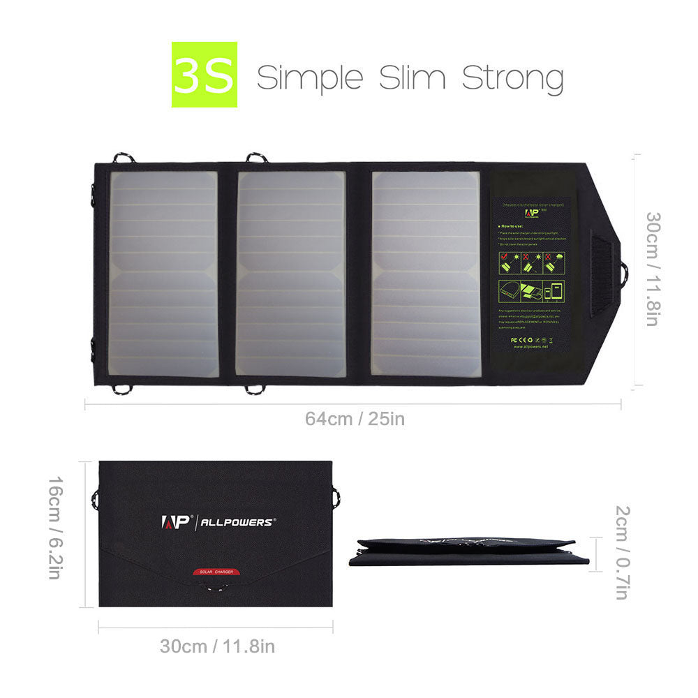 ALLPOWERS 5V 21W Portable Solar Panel Charger ALLPOWERS