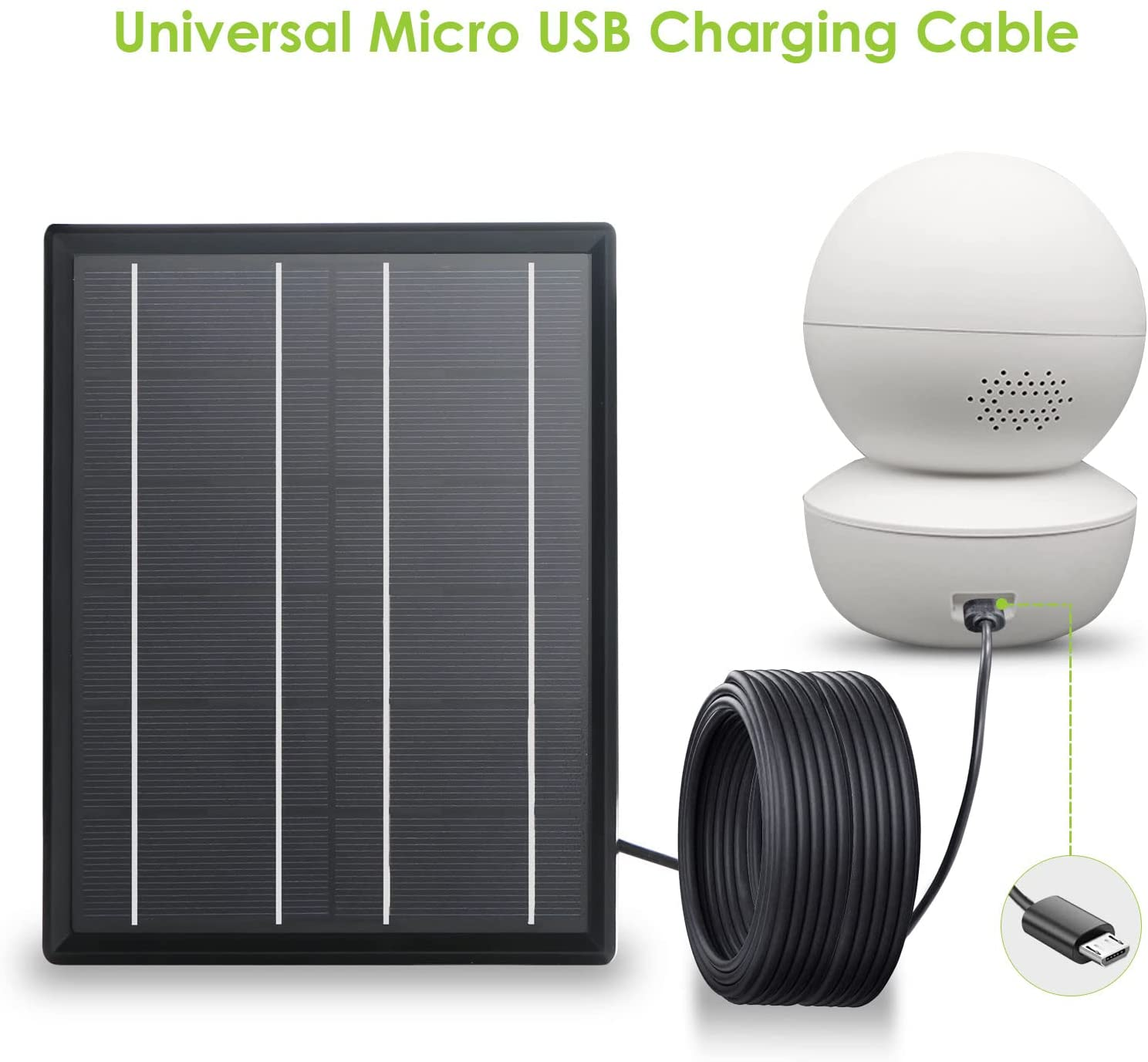 ALLPOWERS 5V 3.5W Solar Panel Kit for Outdoor Security Camera ALLPOWERS