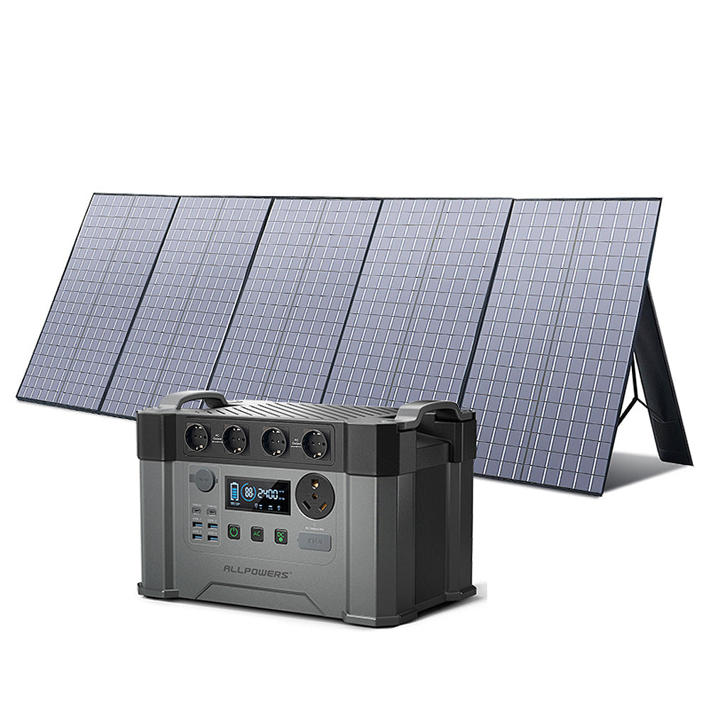 ALLPOWERS S2000 Pro Solar Generator Portable Power Station 2400W 1500Wh with SP037 400W Solar Panel