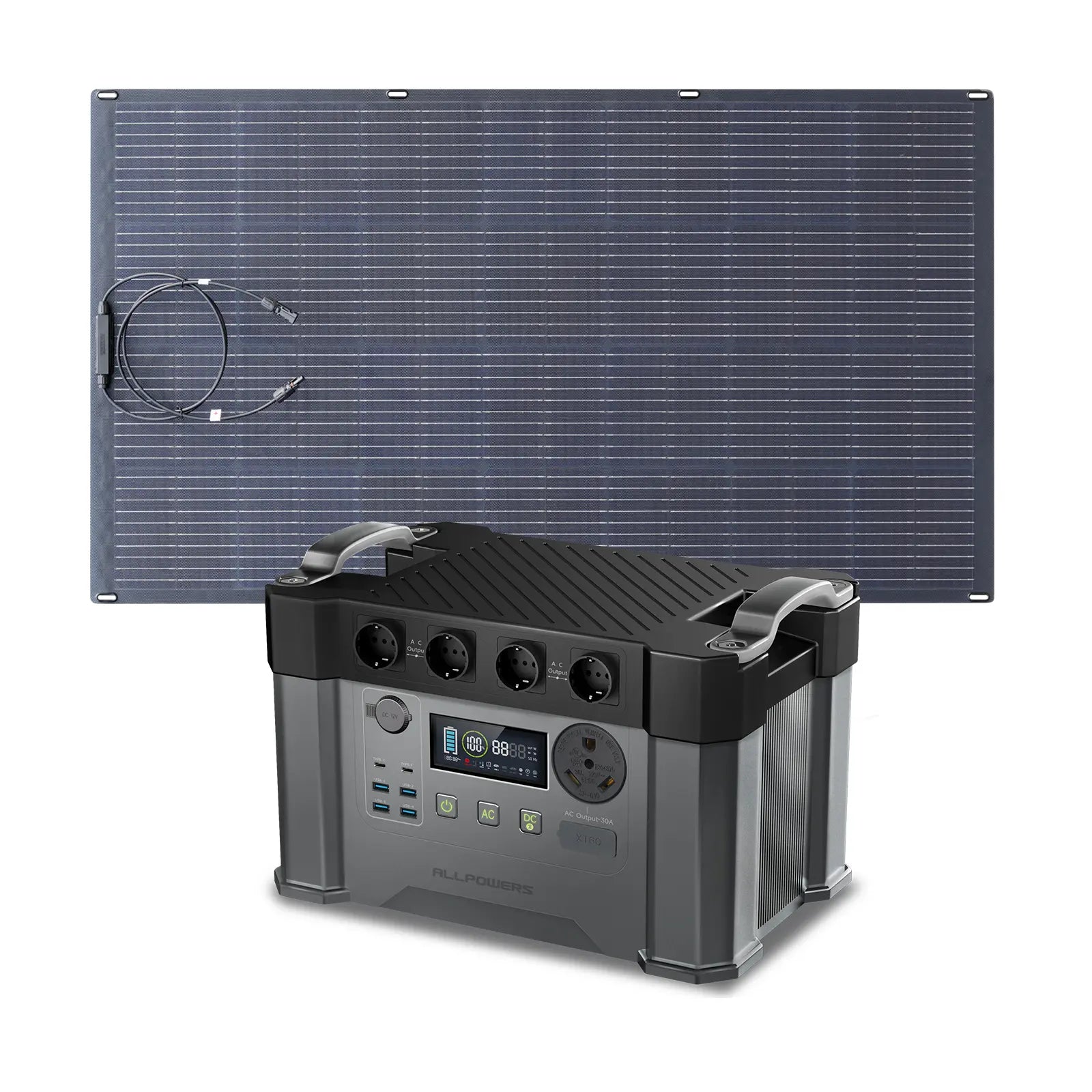 ALLPOWERS Solar Generator Kit 2400W (S2000 Pro + SF200 200W Flexible Solar Panel)