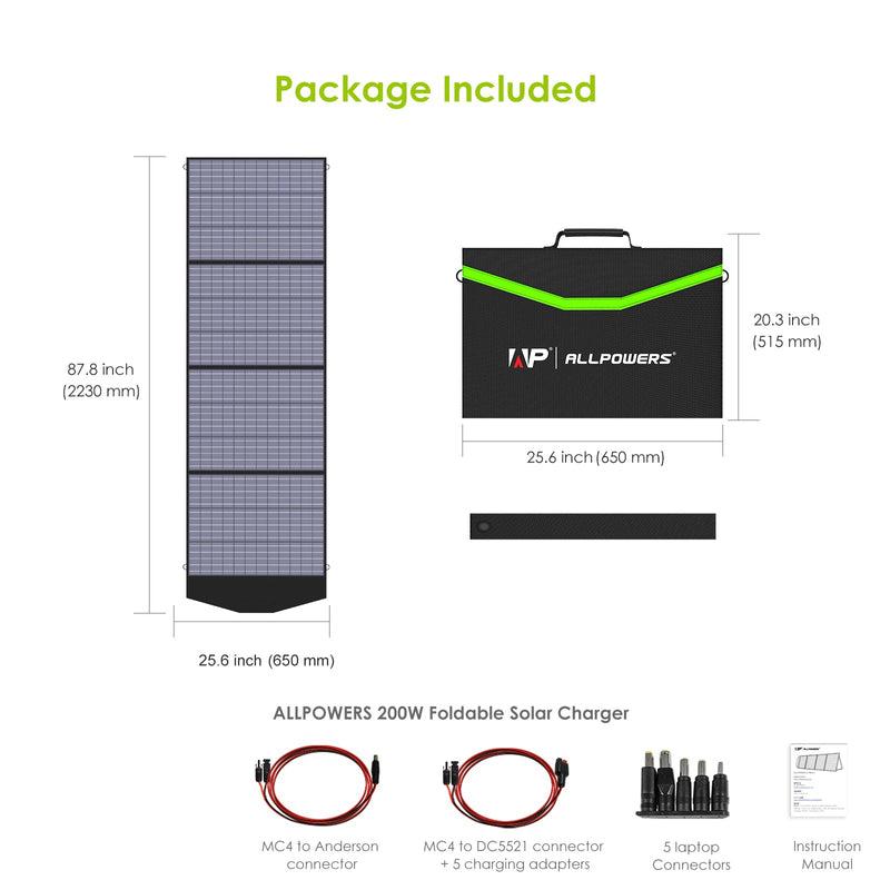 ALLPOWERS Solar Generator Kit 3500W (R3500 + SP033 200W Solar Panel)