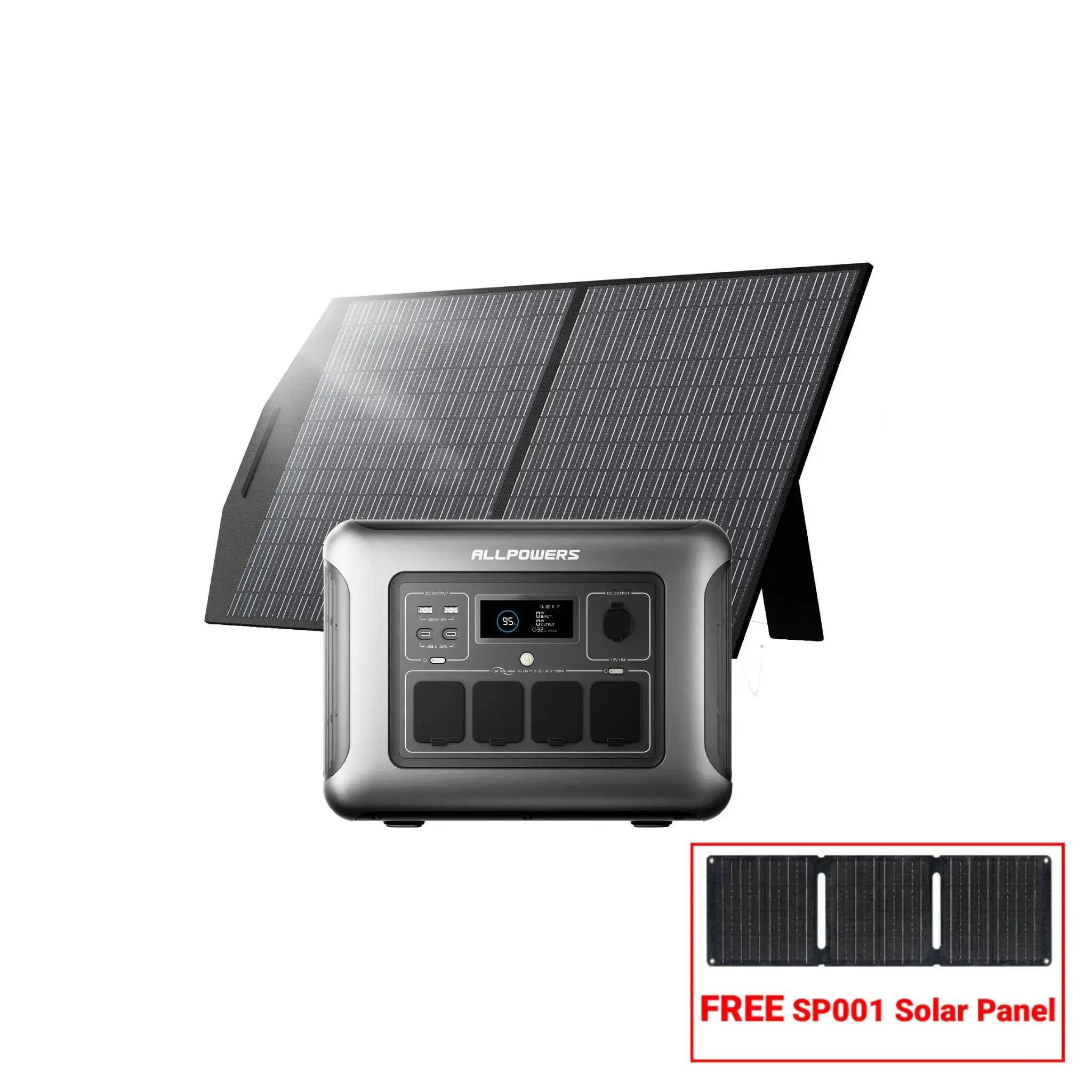 ALLPOWER Solar Generator Kit 1600W (R1500 LITE + SP027 100W Solar Panel) ALLPOWERS