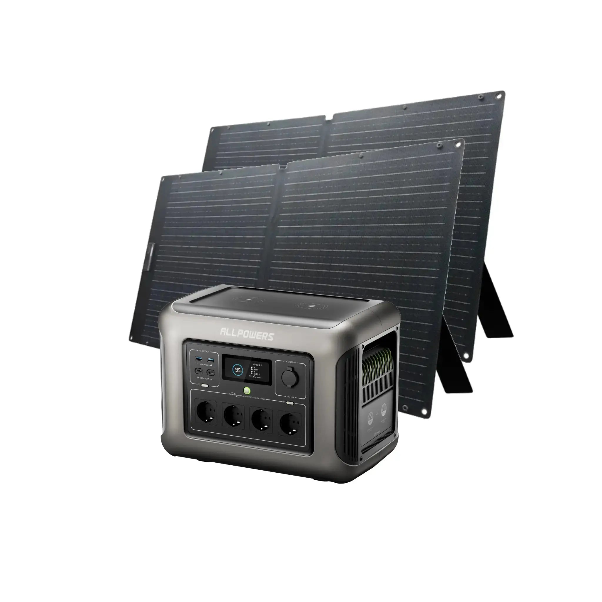 ALLPOWER Solar Generator Kit 1800W (R1500 + 2PCS SOLAX SE100 100W Solar Panel) ALLPOWERS