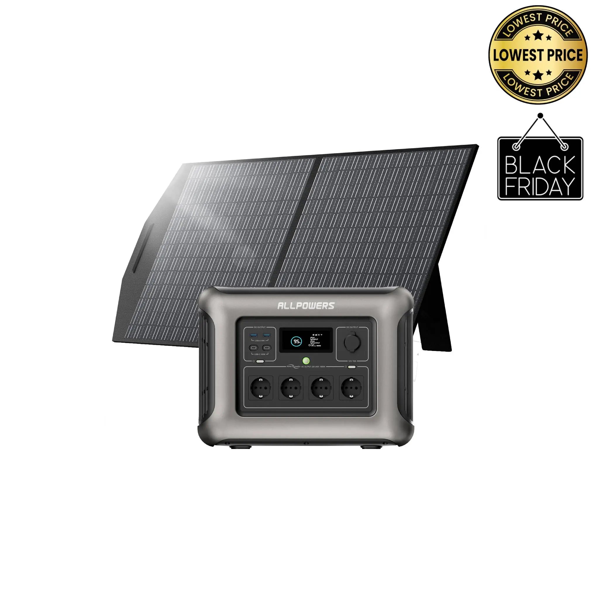 ALLPOWER Solar Generator Kit 1800W (R1500 + SP027 100W Solar Panel) ALLPOWERS