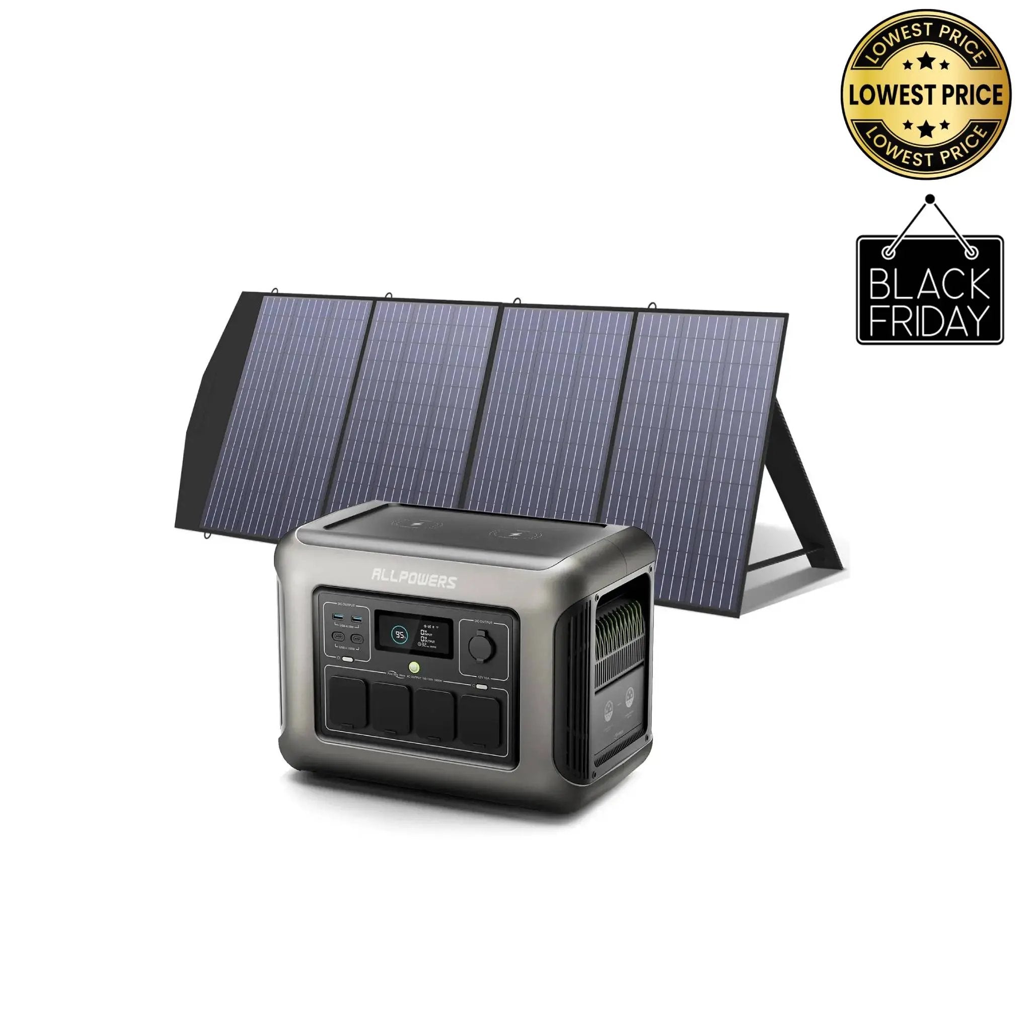 ALLPOWER Solar Generator Kit 1800W (R1500 + SP033 200W Solar Panel) ALLPOWERS