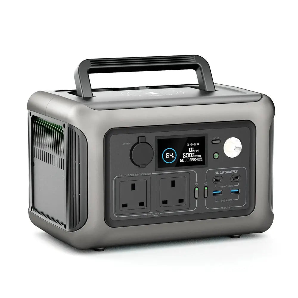 ALLPOWERS R600 Portable Power Station 600W 299Wh LiFeP04 Battery | UK Plug ALLPOWERS