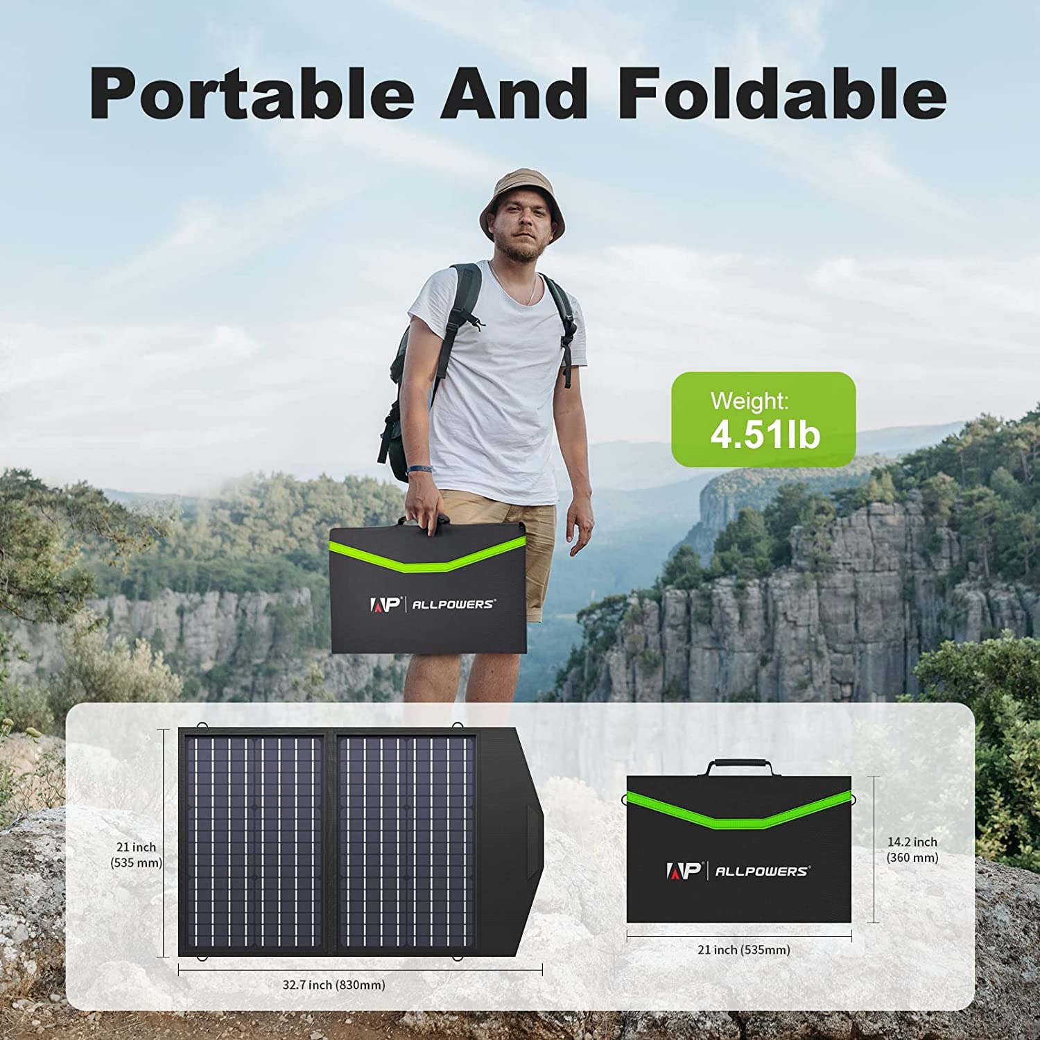 ALLPOWERS SP020 Monocrystalline Solar Panel 60W ALLPOWERS