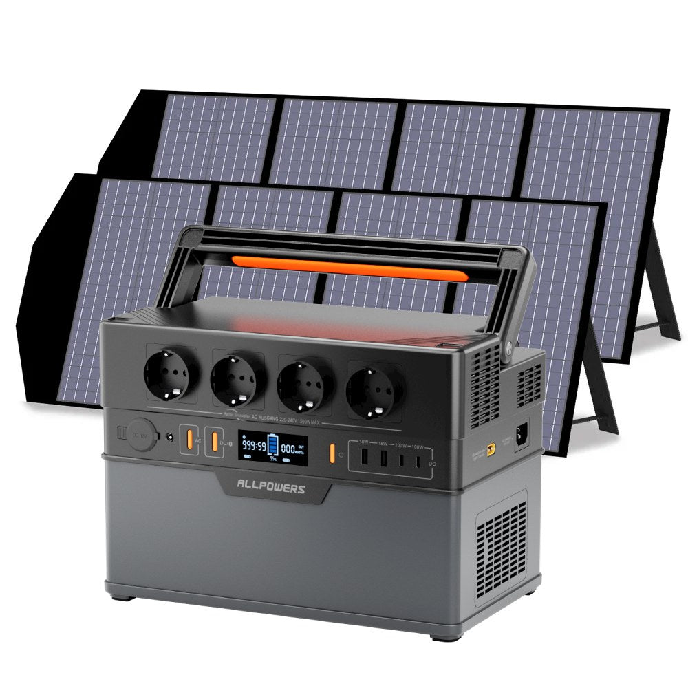ALLPOWERS Solar Generator Kit 1500W (S1500 PLUS + SP029 140W Solar Panel) ALLPOWERS