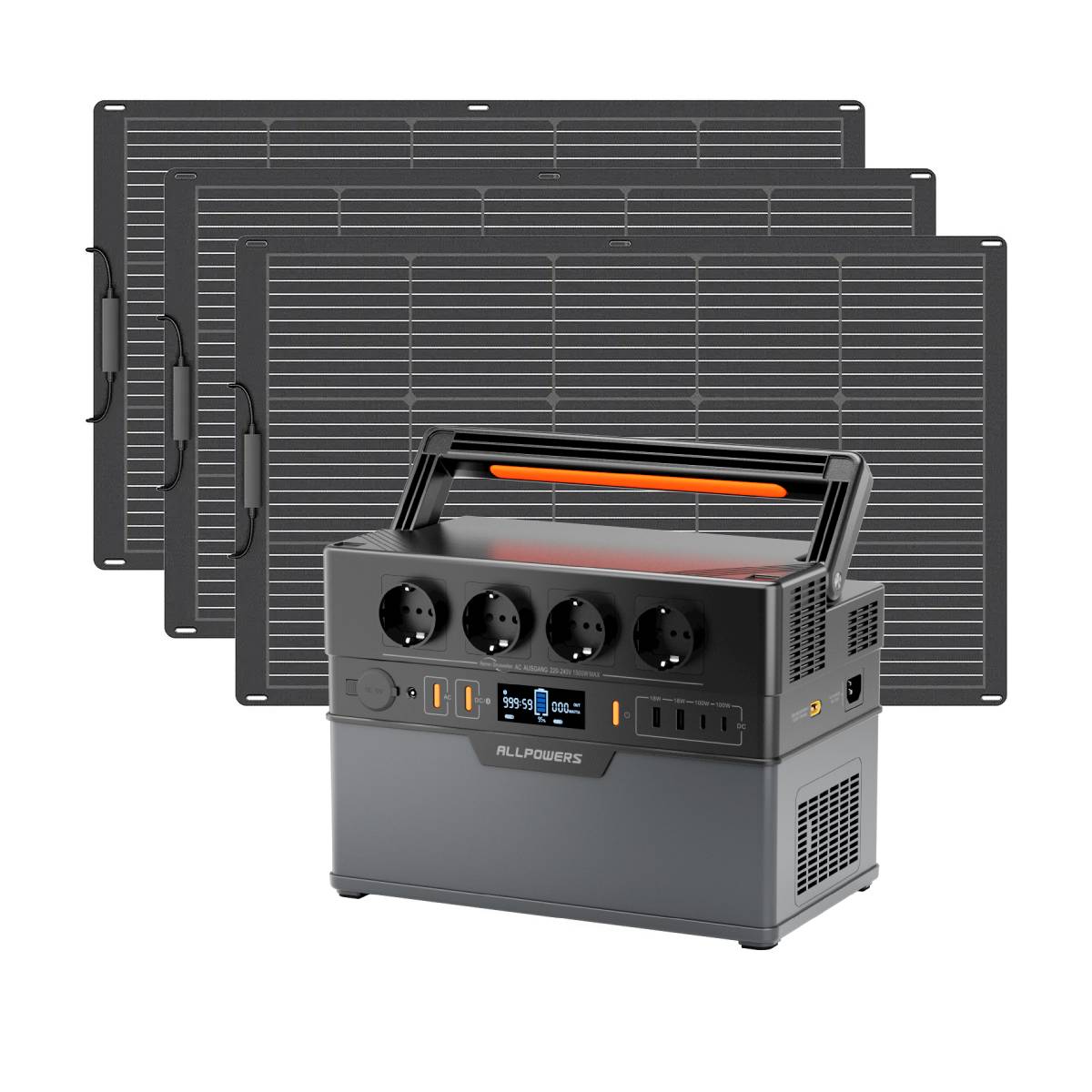 ALLPOWERS Solar Generator Kit 1500W (S1500 PLUS+ SF100 100W Flexible Solar Panel) ALLPOWERS