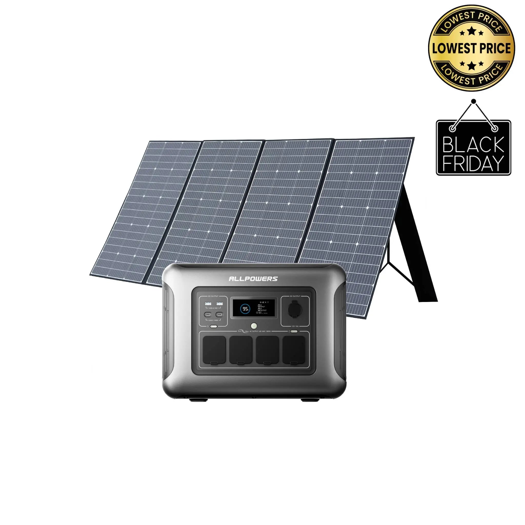 ALLPOWERS Solar Generator Kit 1600W (R1500 LITE + SP037 400W Solar Panel) ALLPOWERS