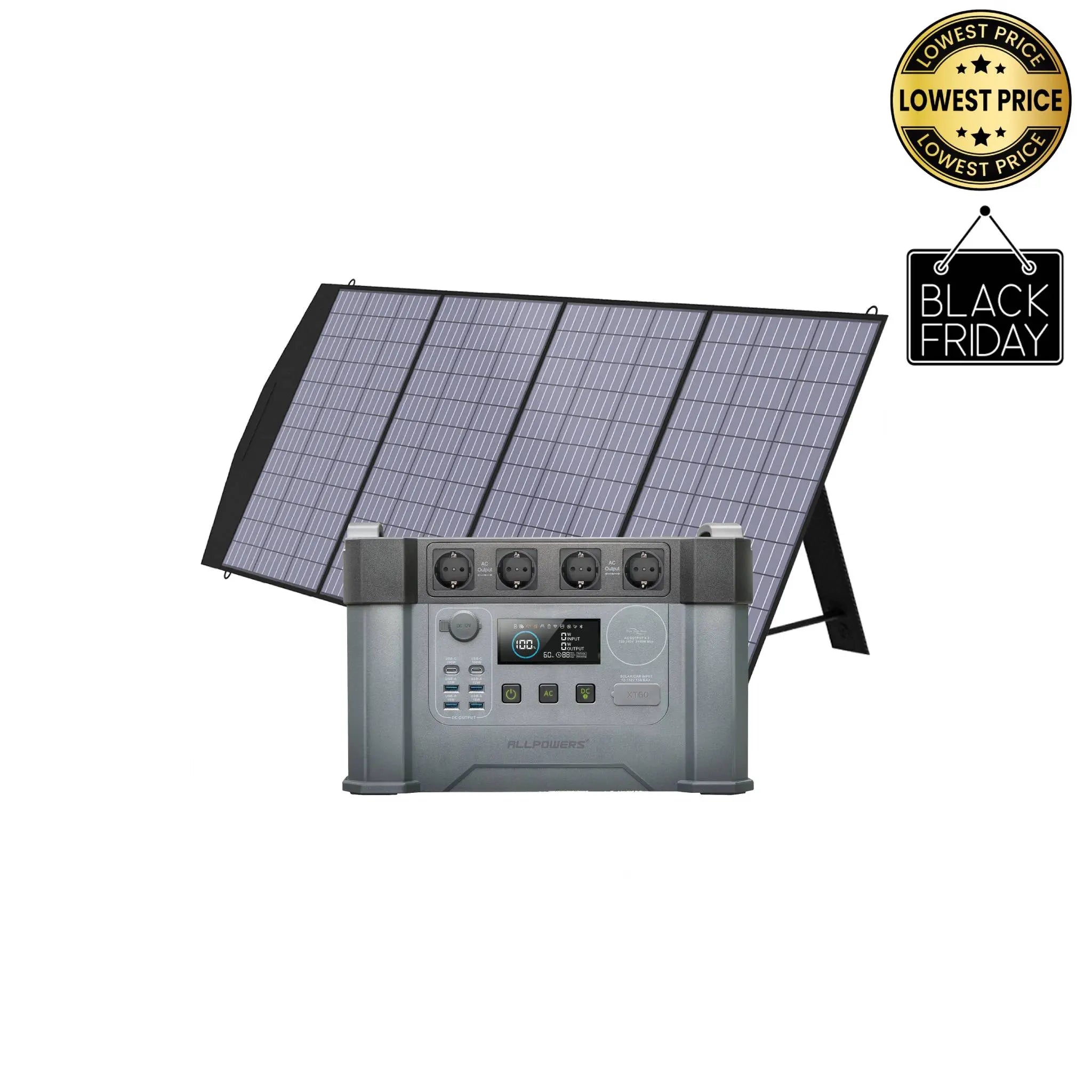 ALLPOWERS Solar Generator Kit 2400W (S2000 Pro + SP033 200W Solar Panel) ALLPOWERS