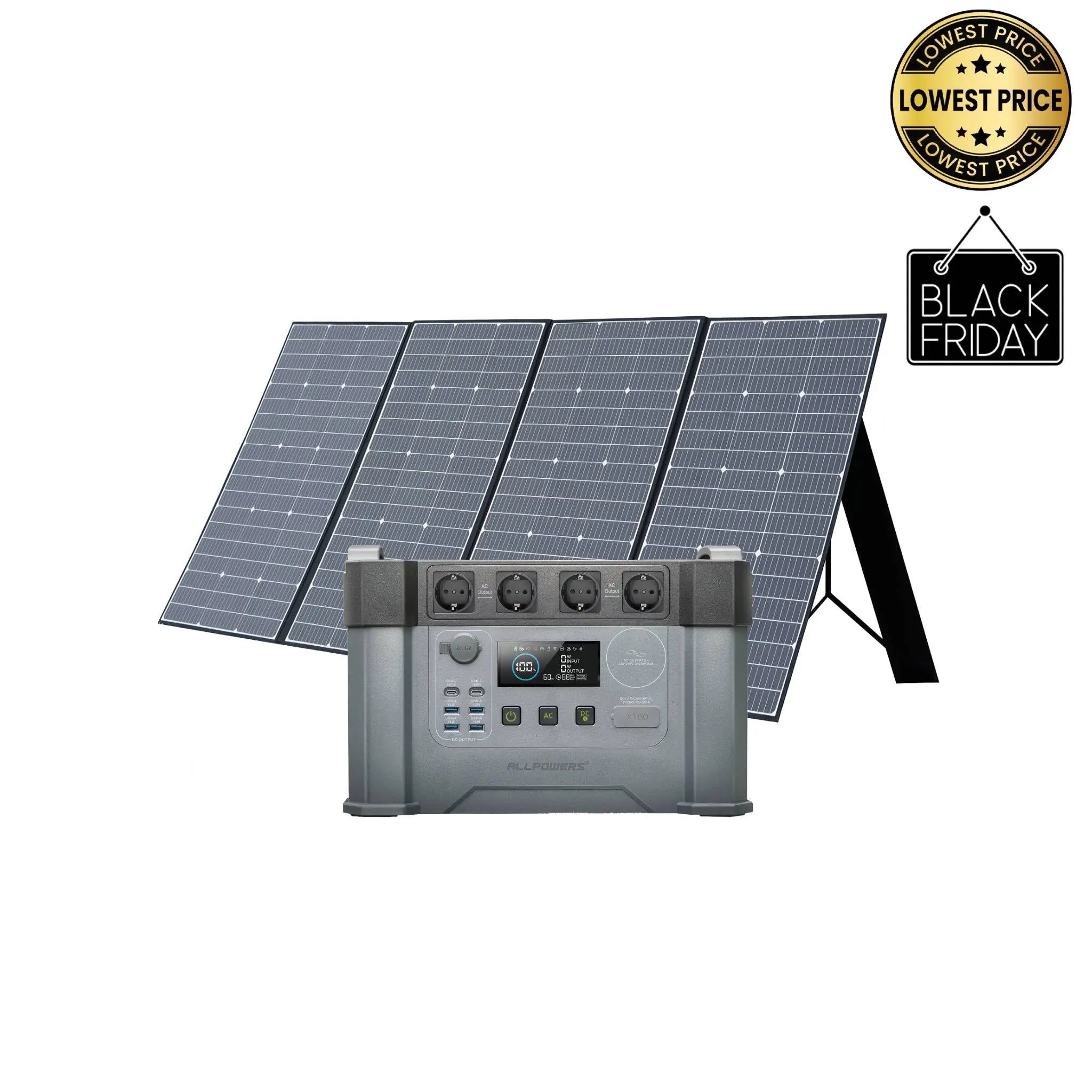 ALLPOWERS Solar Generator Kit 2400W (S2000 Pro + SP037 400W Solar Panel) ALLPOWERS
