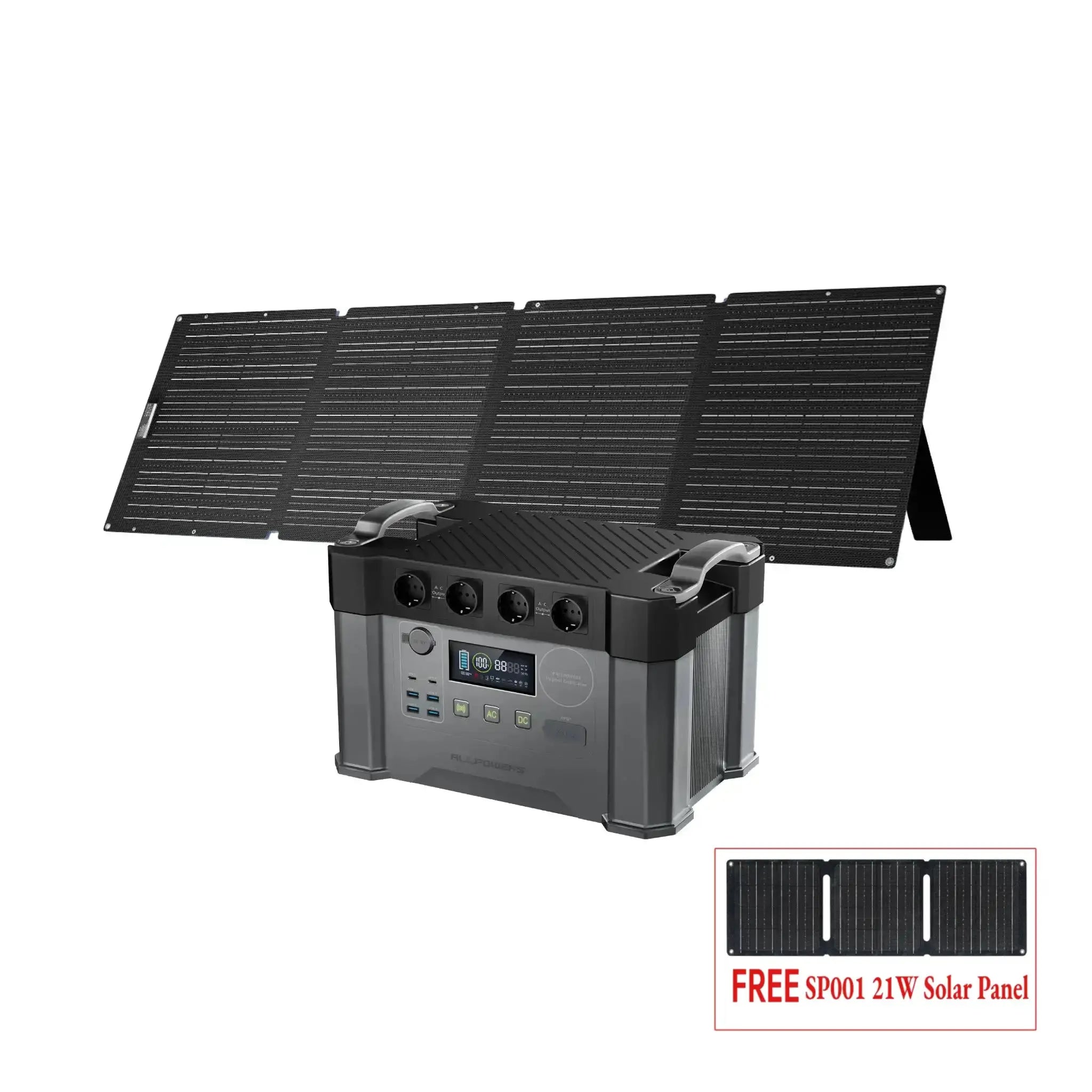 ALLPOWERS Solar Generator Kit 2400W (S2000 Pro+SOLAX SE200 200W Solar Panel) ALLPOWERS