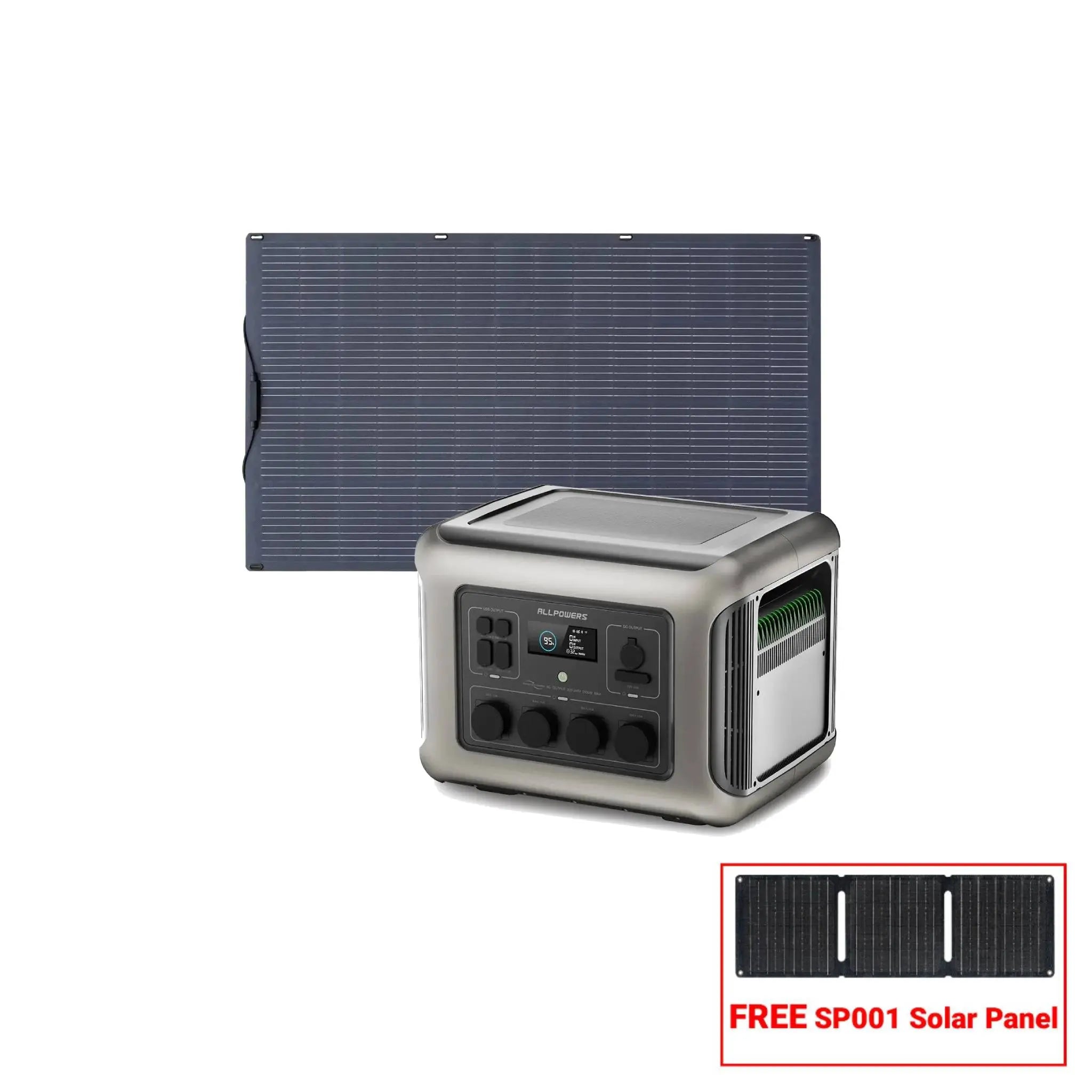 ALLPOWERS Solar Generator Kit 2500W (R2500 + SF200 200W Flexible Solar Panel) ALLPOWERS
