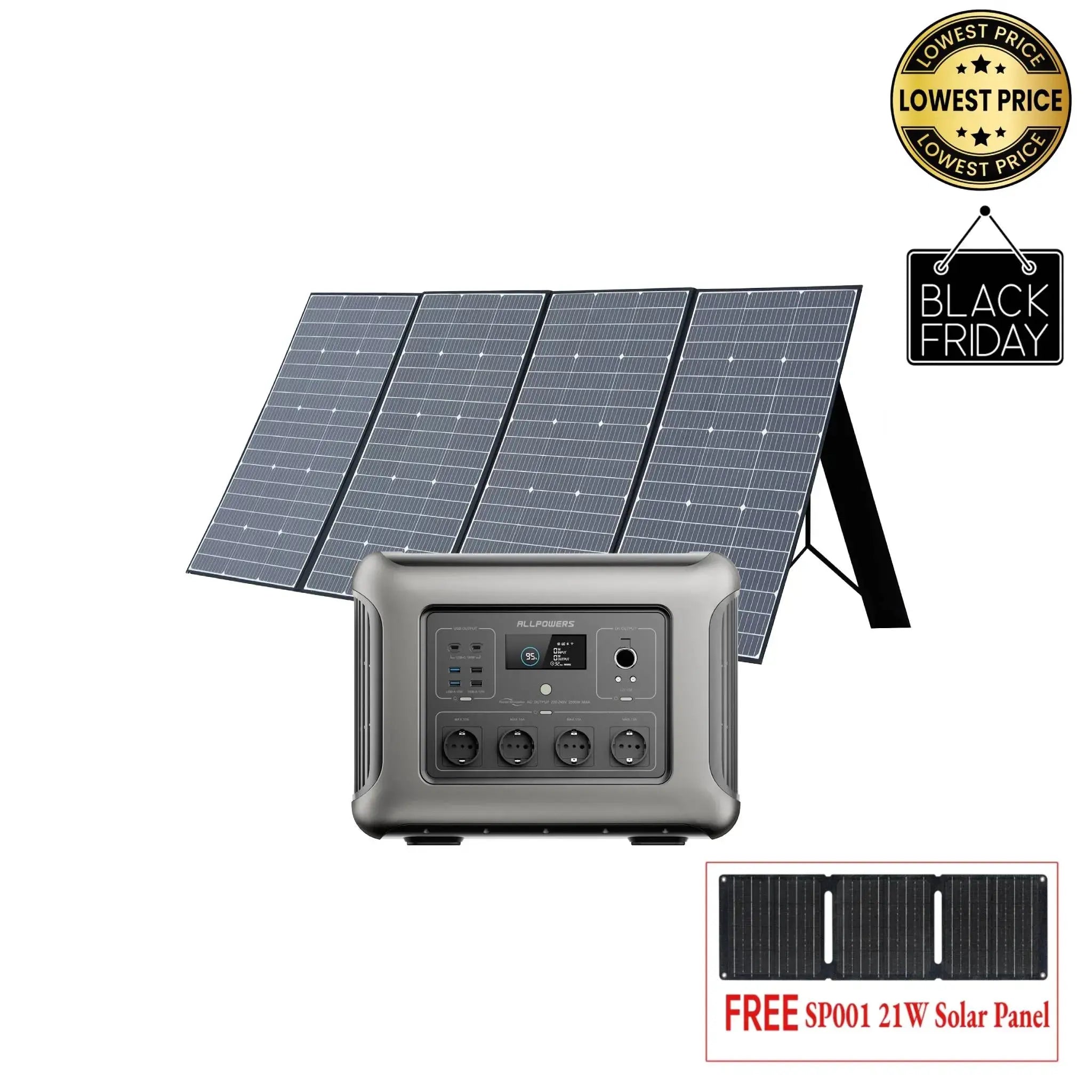ALLPOWERS Solar Generator Kit 4000W (R4000 + SP037 400W Solar Panel) ALLPOWERS