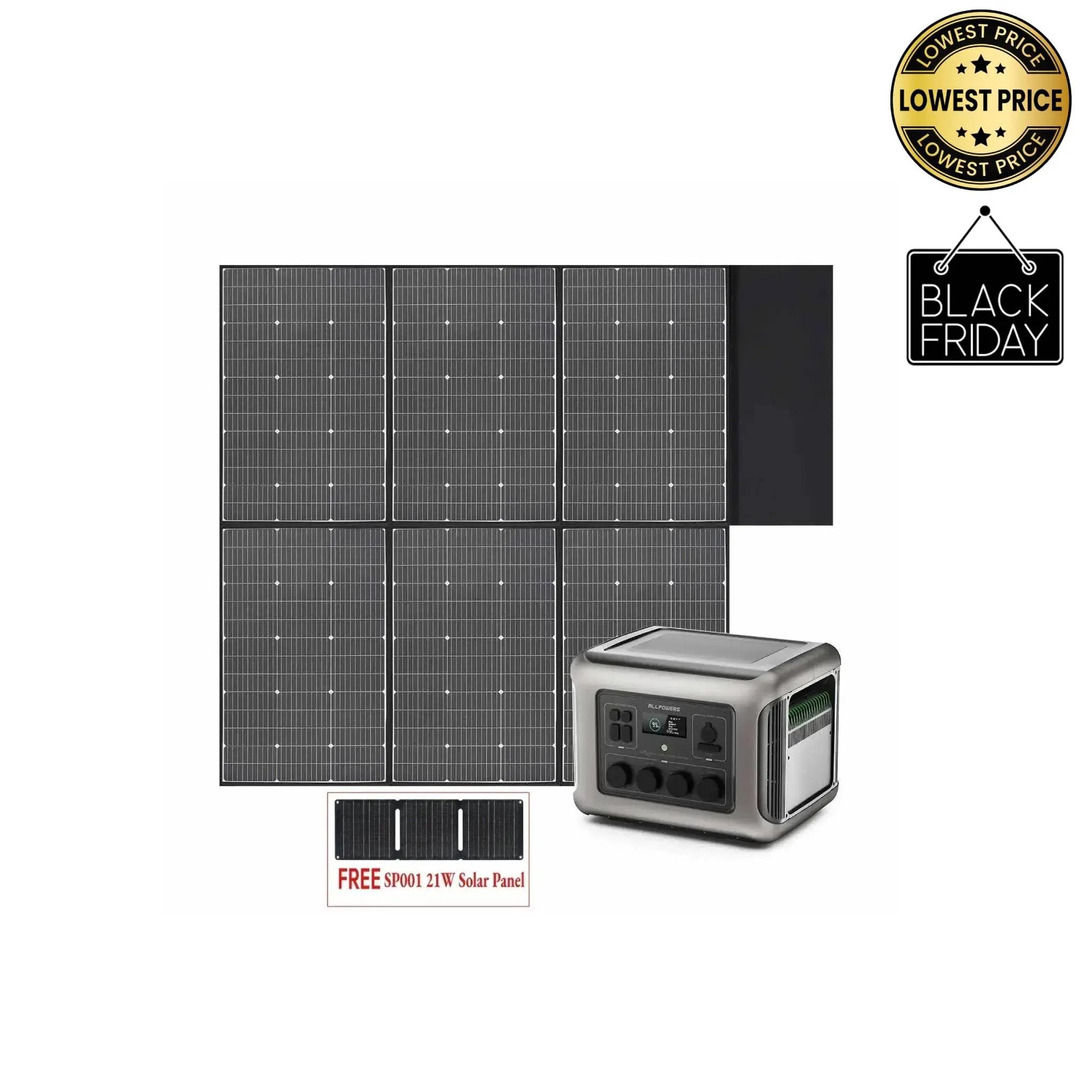 ALLPOWERS Solar Generator Kit 2500W (R2500 + SP039 600W Solar Panel) ALLPOWERS