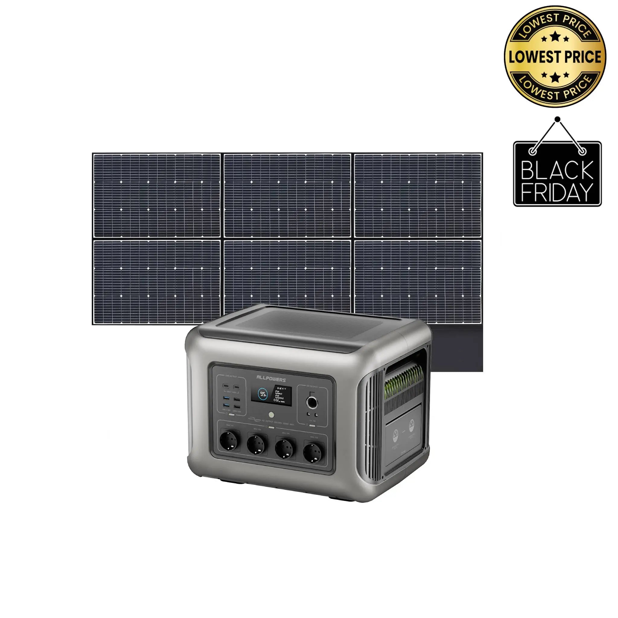 ALLPOWERS Solar Generator Kit 2500W (R2500 + SP039 600W Solar Panel) ALLPOWERS