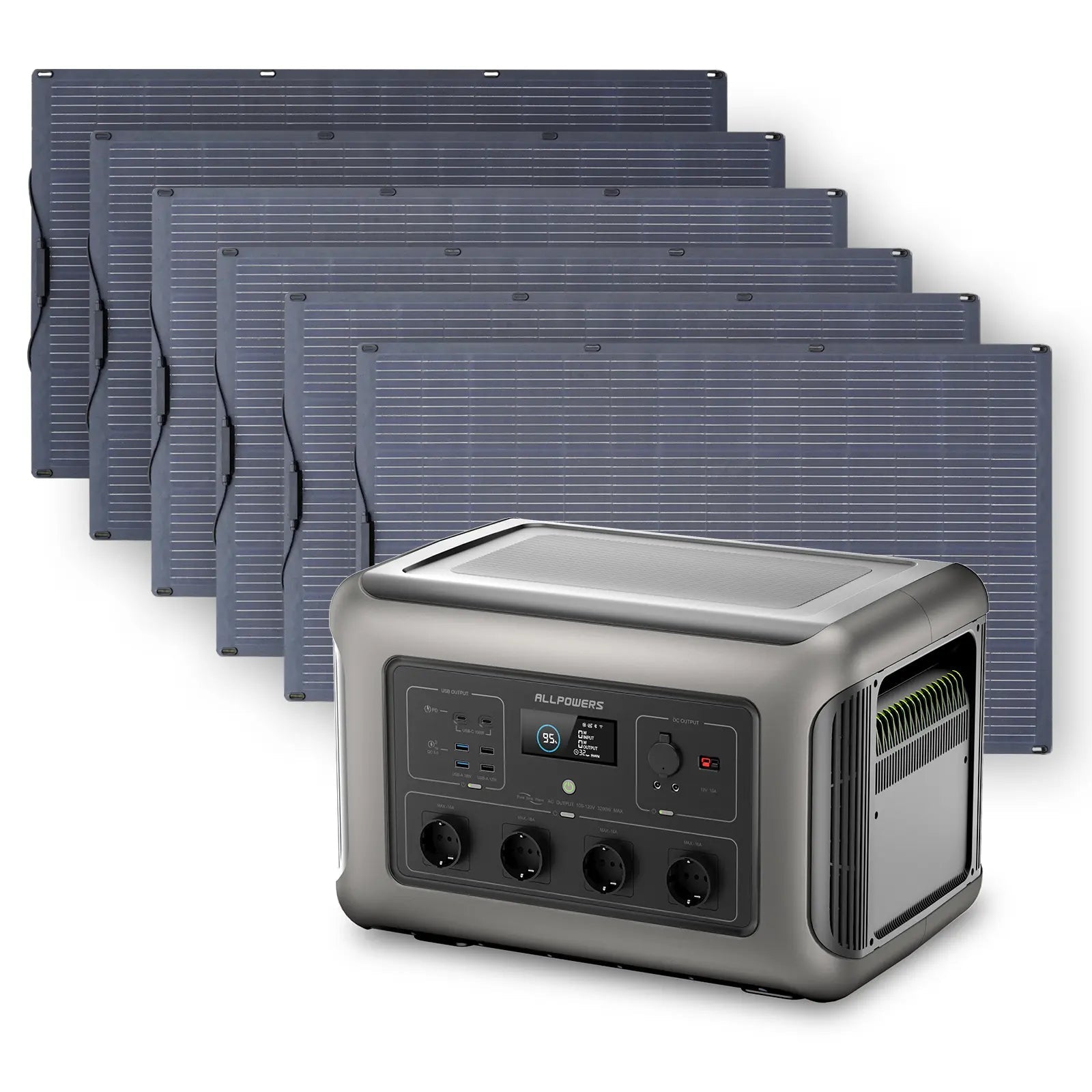 ALLPOWERS Solar Generator Kit 3500W (R3500 + SF200 200W Flexible Solar Panel) ALLPOWERS