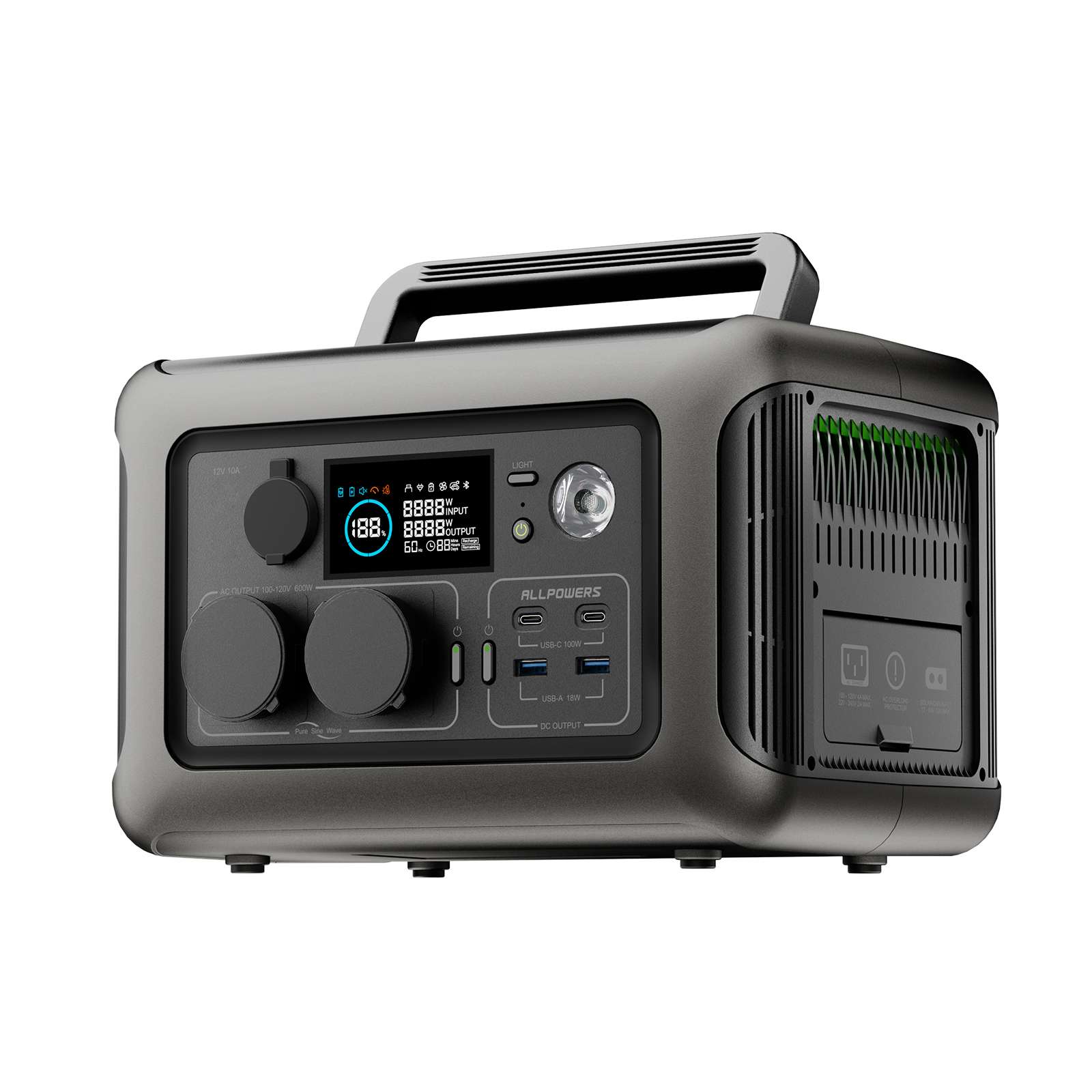 ALLPOWERS R600 Portable Power Station 600W 299Wh LiFeP04 Battery