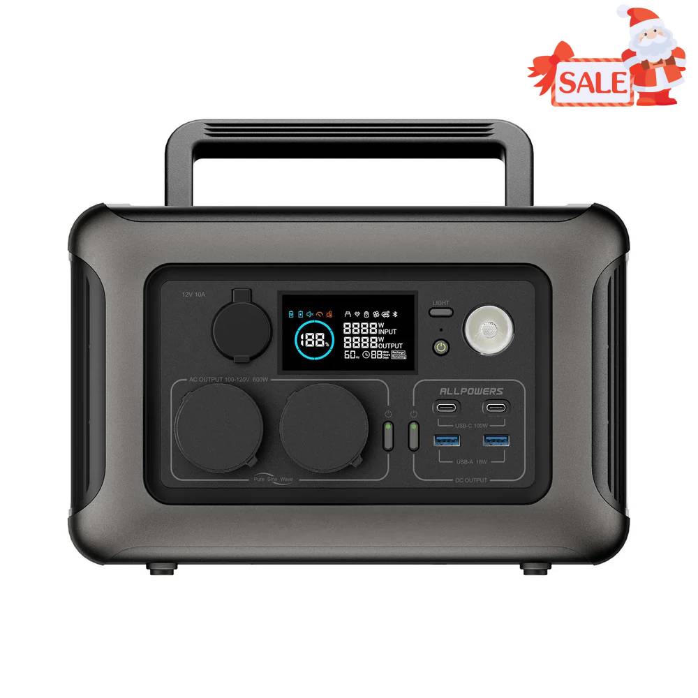 ALLPOWERS R600 Portable Power Station 600W 299Wh LiFeP04 Battery