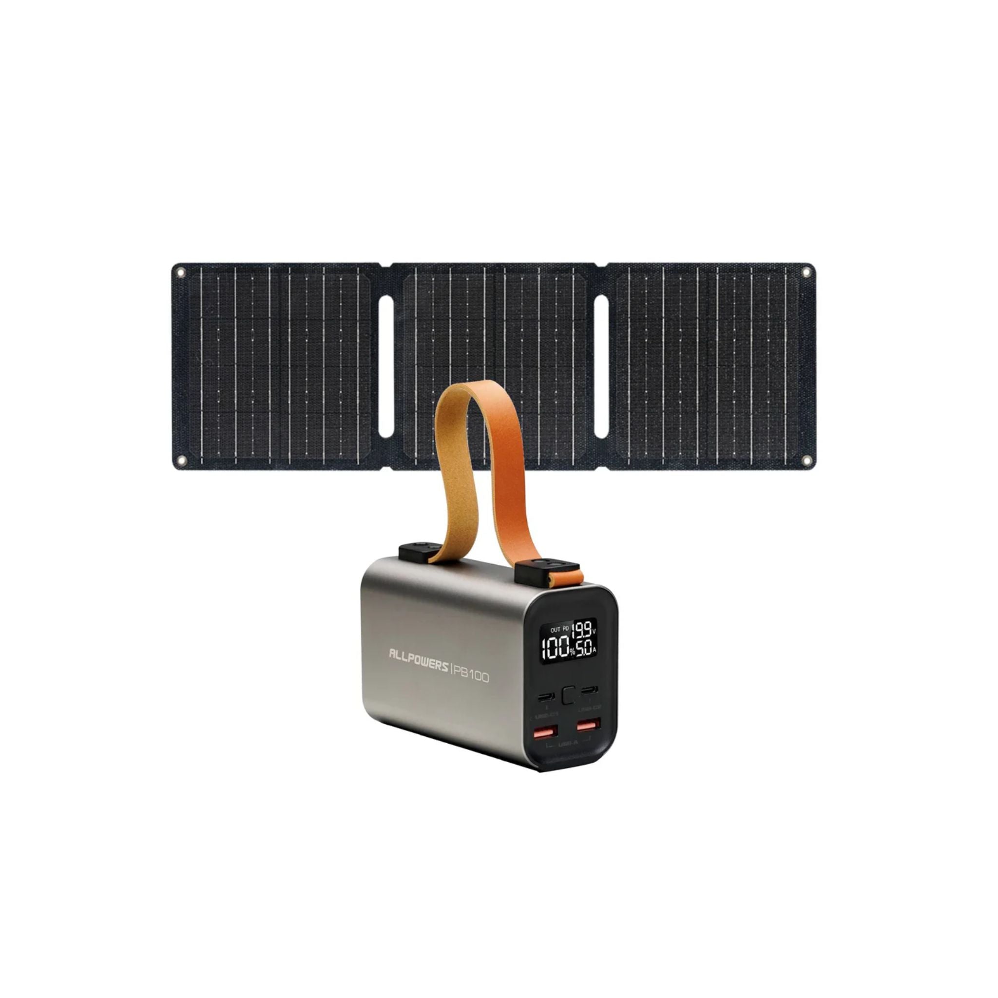 ALLPOWERS PB100 Portable Power Bank 100W 24000mAh with SP001 5V 21W Solar Panel